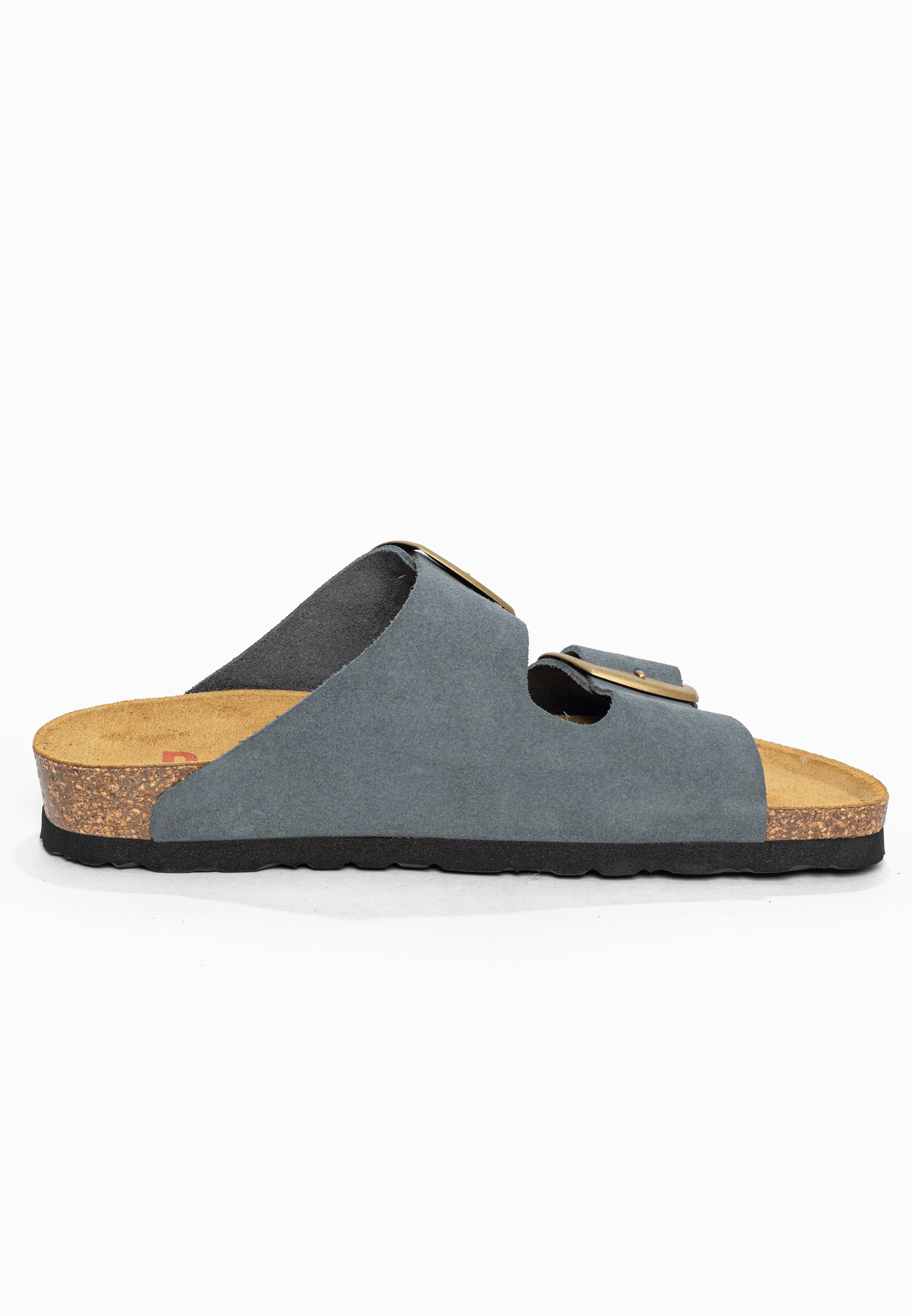 Sandales 2 Brides Alicante Gris en Cuir Suédé Bayton pour Femme