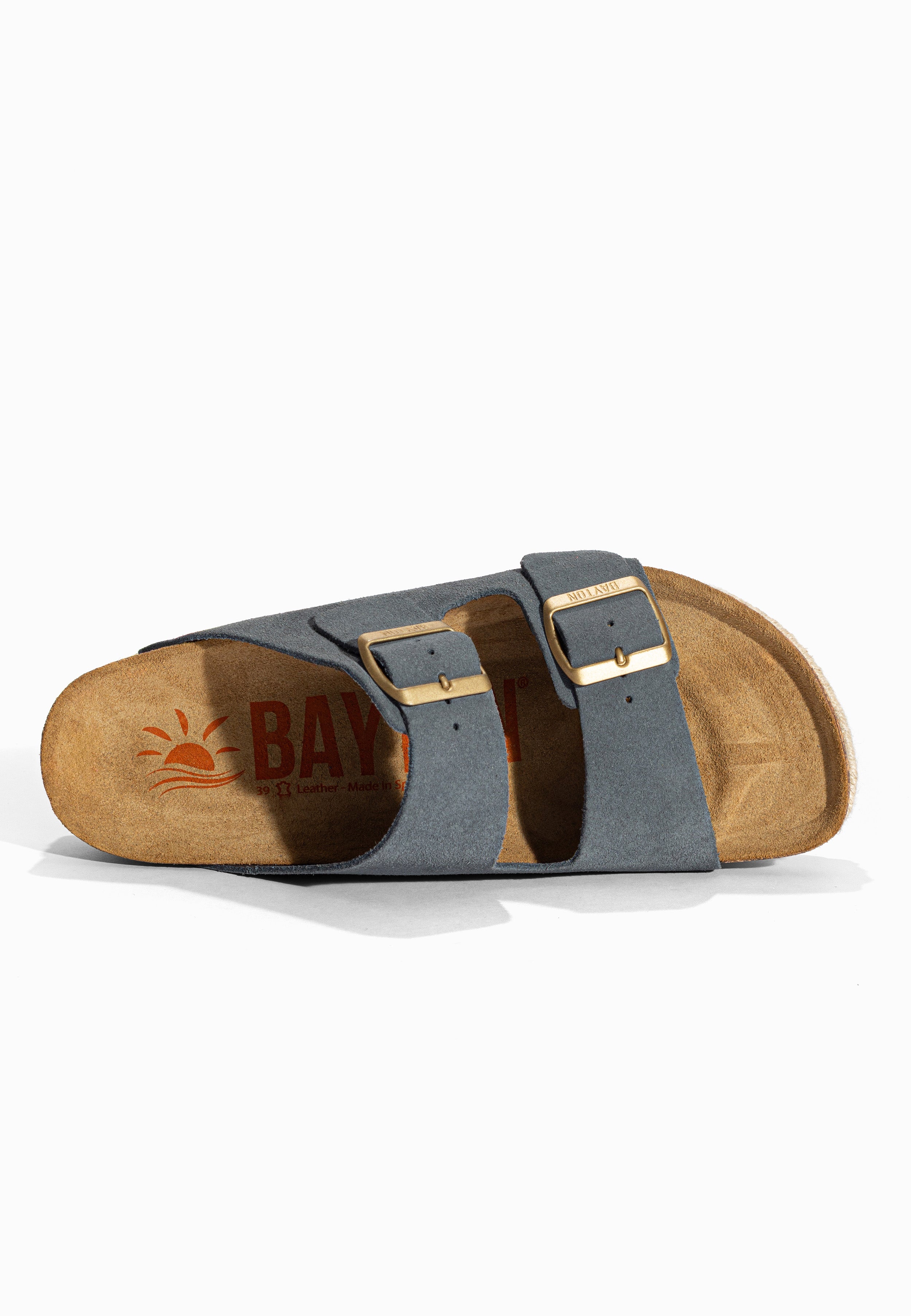 Sandales à Plateforme Alcee Gris en Cuir Suédé Bayton pour Femme