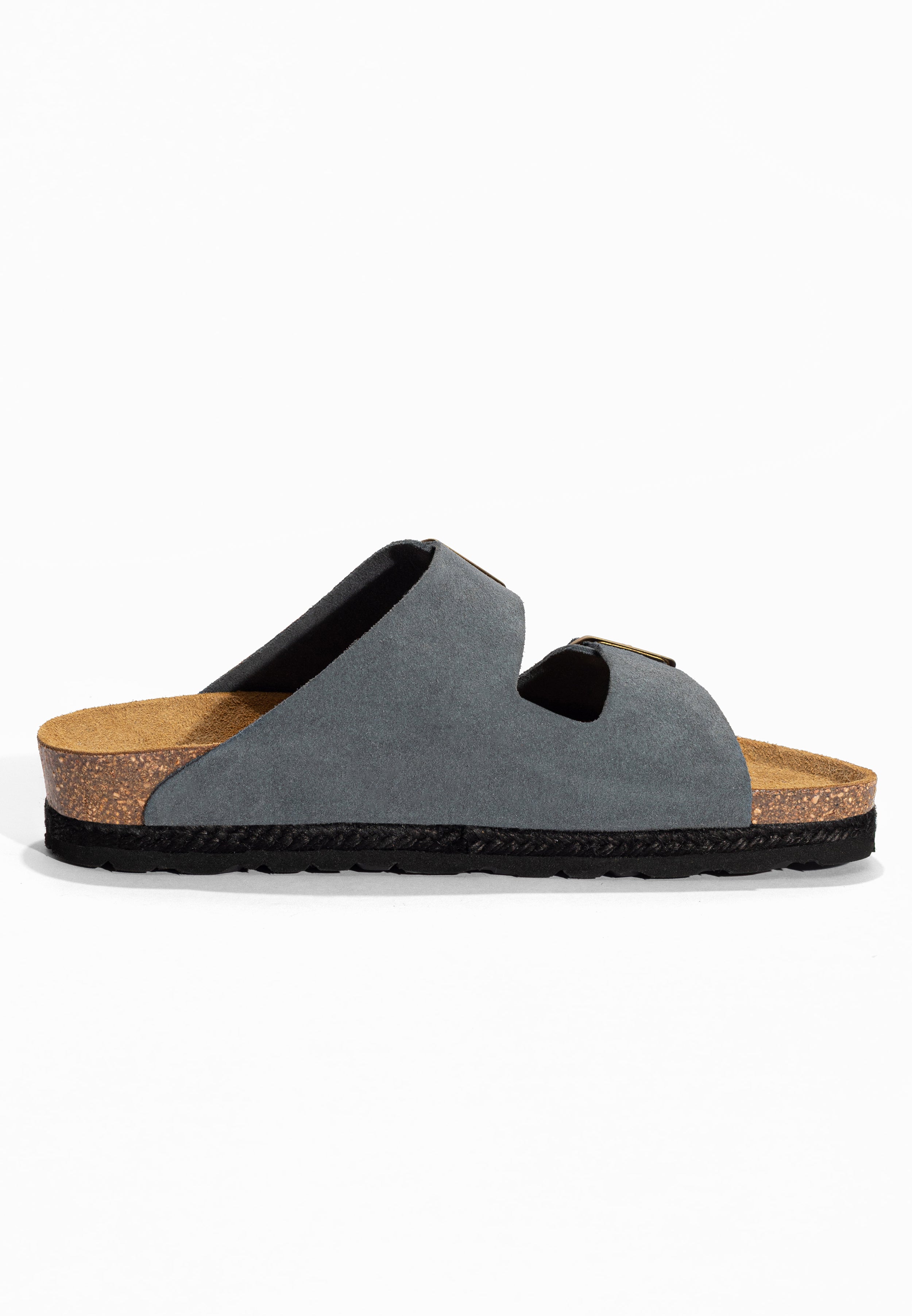 Sandales 2 Brides Benalla Gris en Cuir Suédé Bayton pour Femme