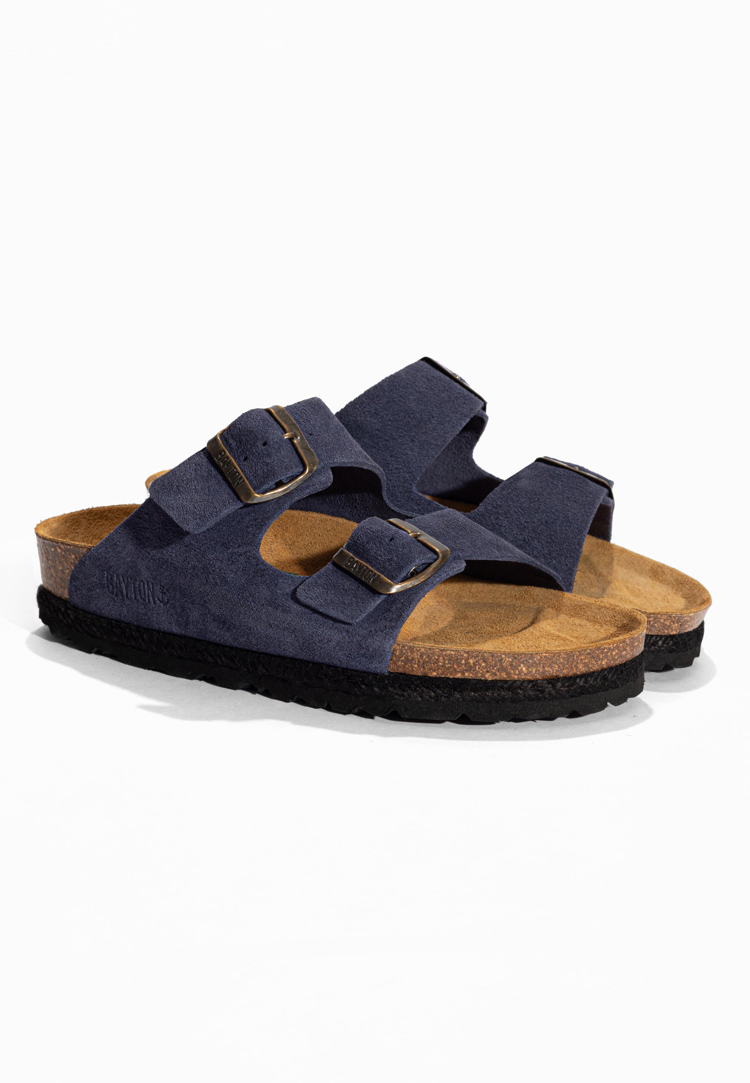 Sandales 2 Brides Benalla Bleu marine en Cuir Suédé Bayton pour Femme