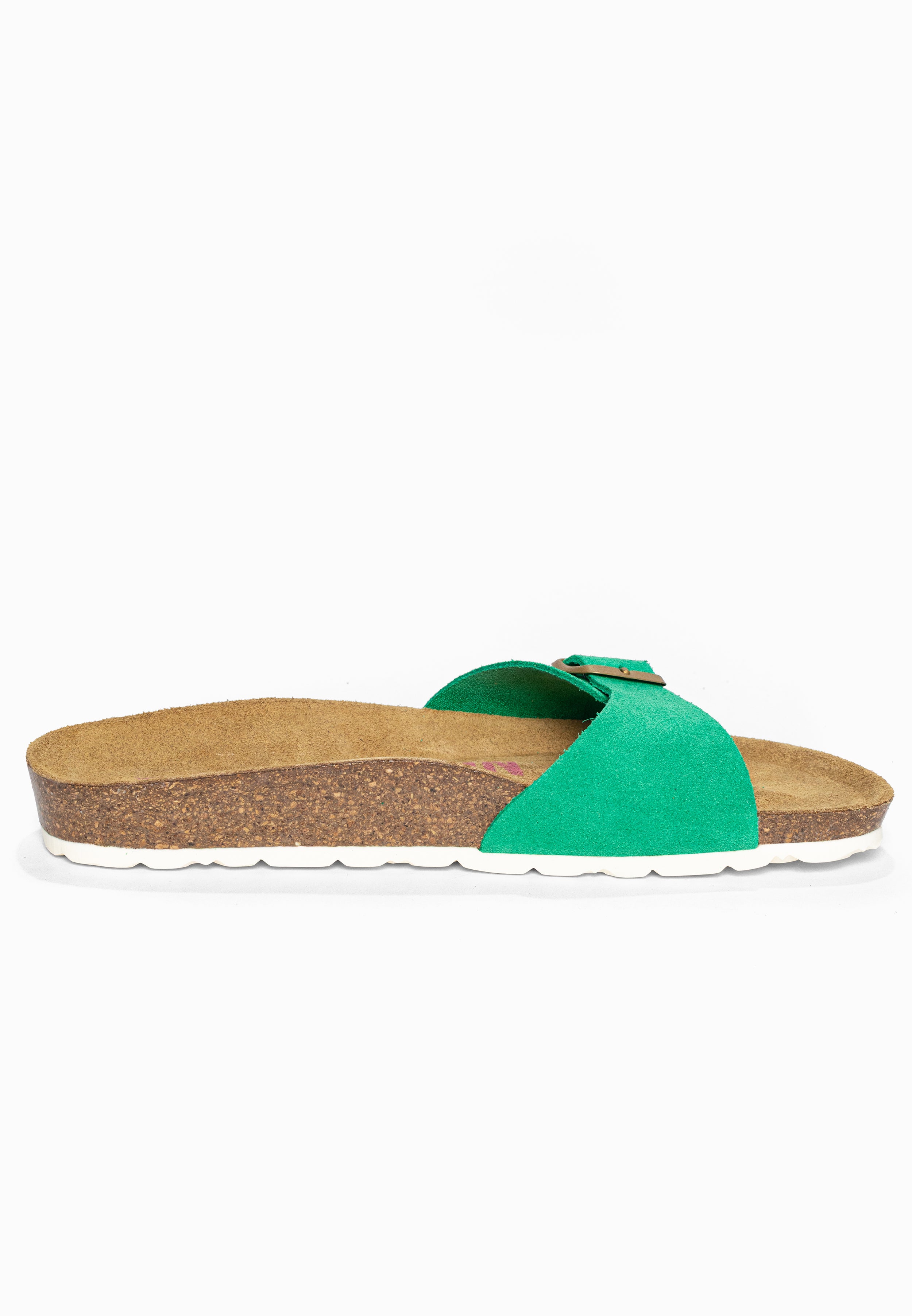 Sandales 1 Bride Zephyr Vert en Cuir Suédé Bayton pour Femme