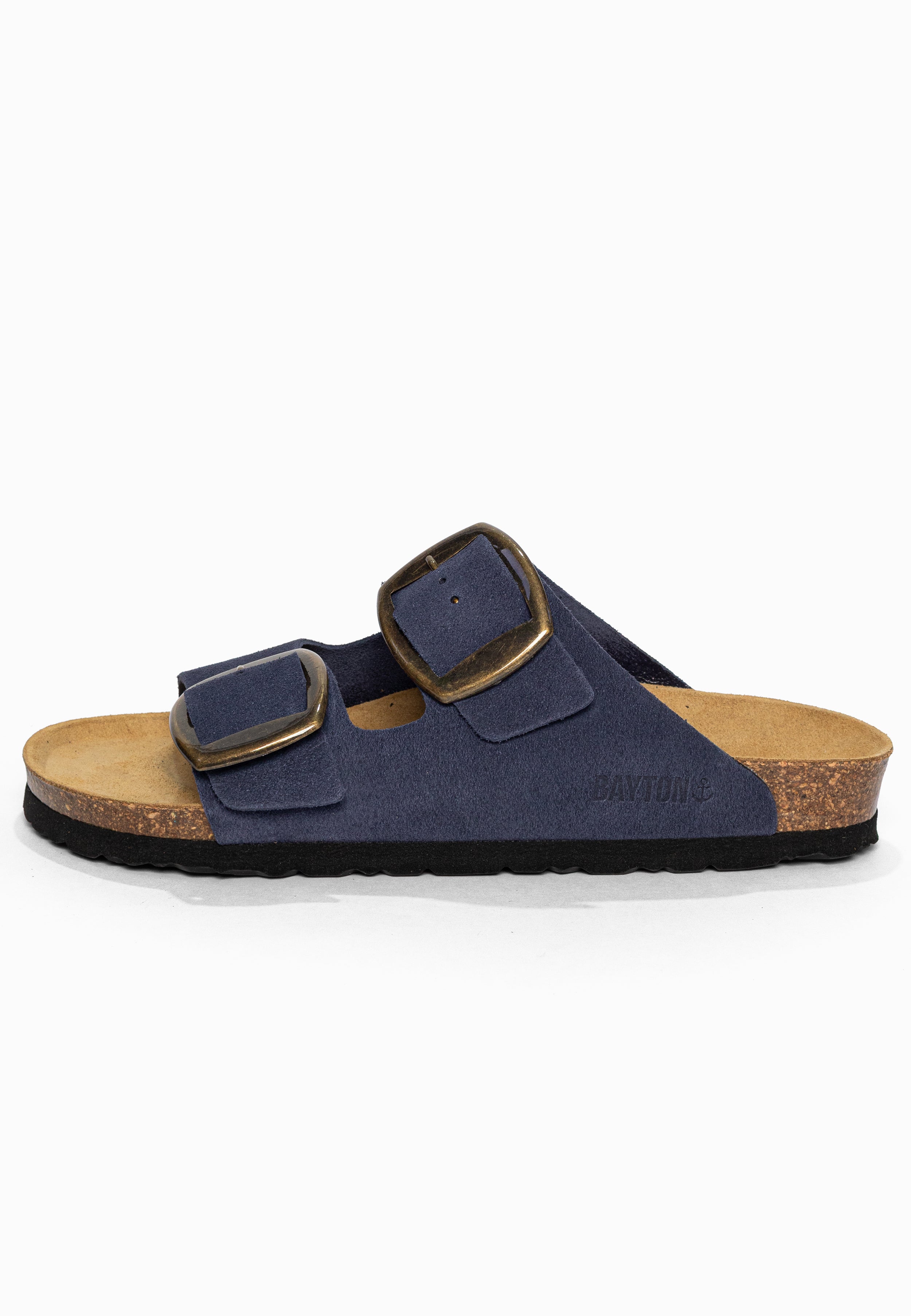 Sandales 2 Brides Alicante Bleu marine en Cuir Suédé Bayton pour Femme