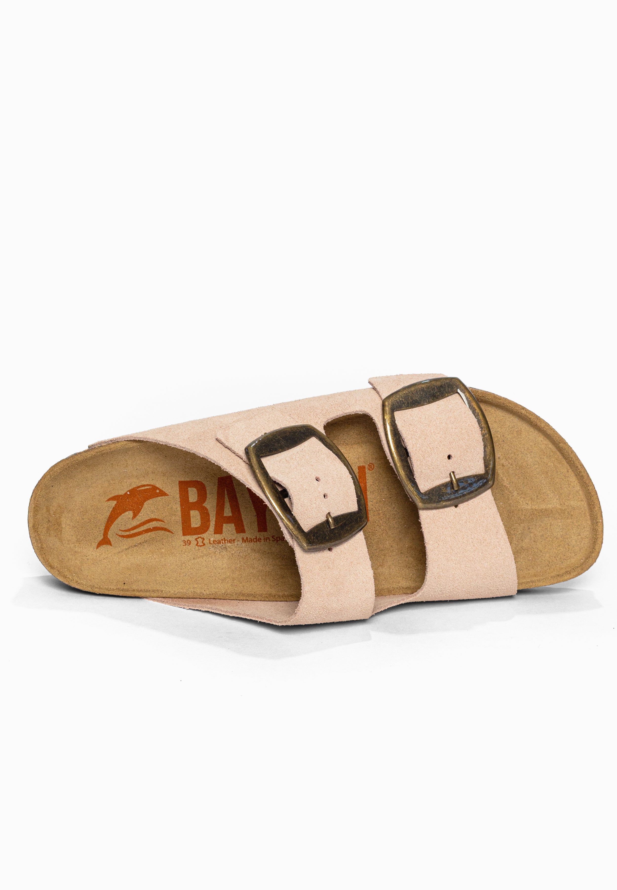 Sandales 2 Brides Alicante Pêche en Cuir Suédé Bayton pour Femme