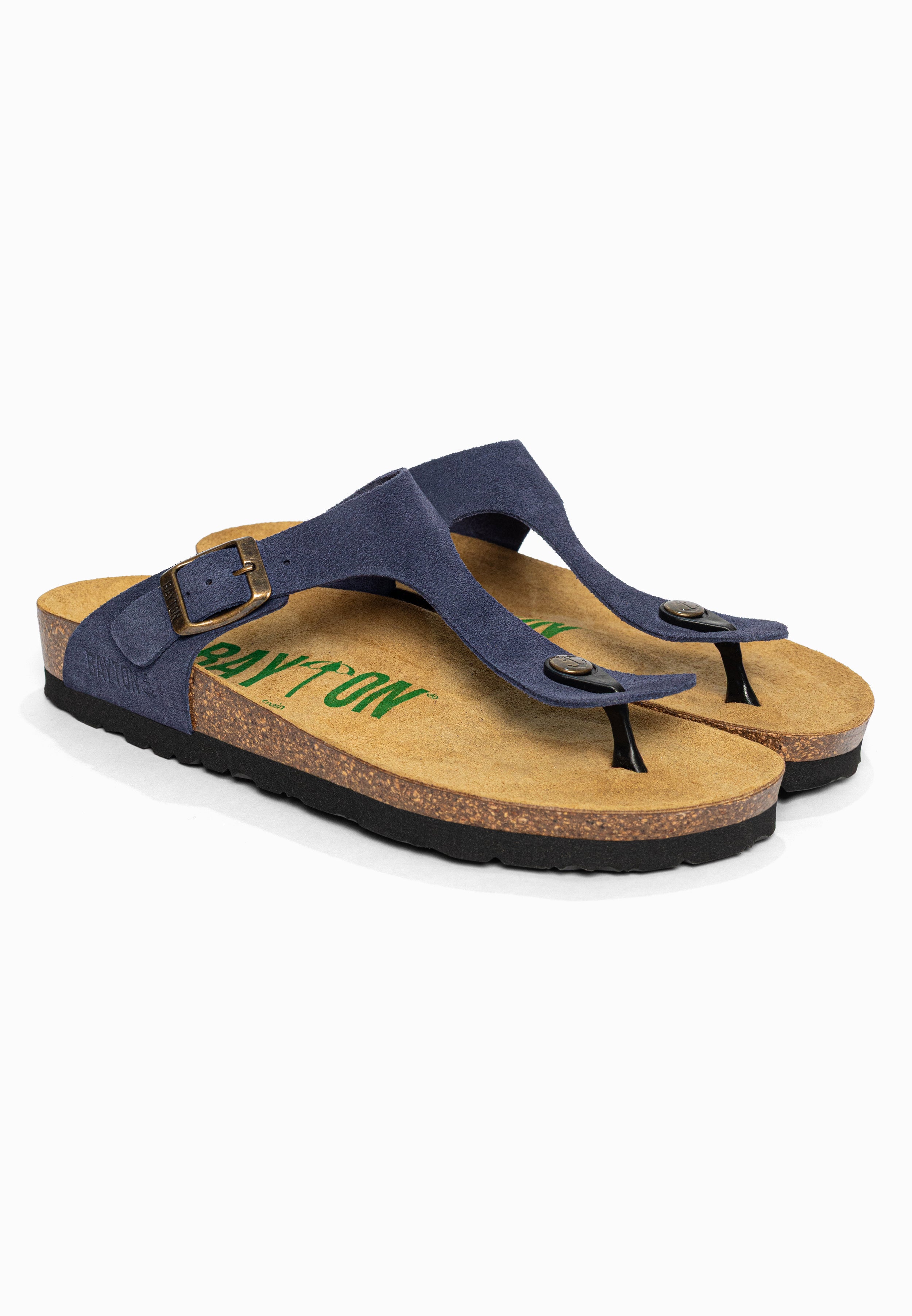 Sandales à Entre-doigts Mercure Bleu marine en Cuir Suédé Bayton pour Femme