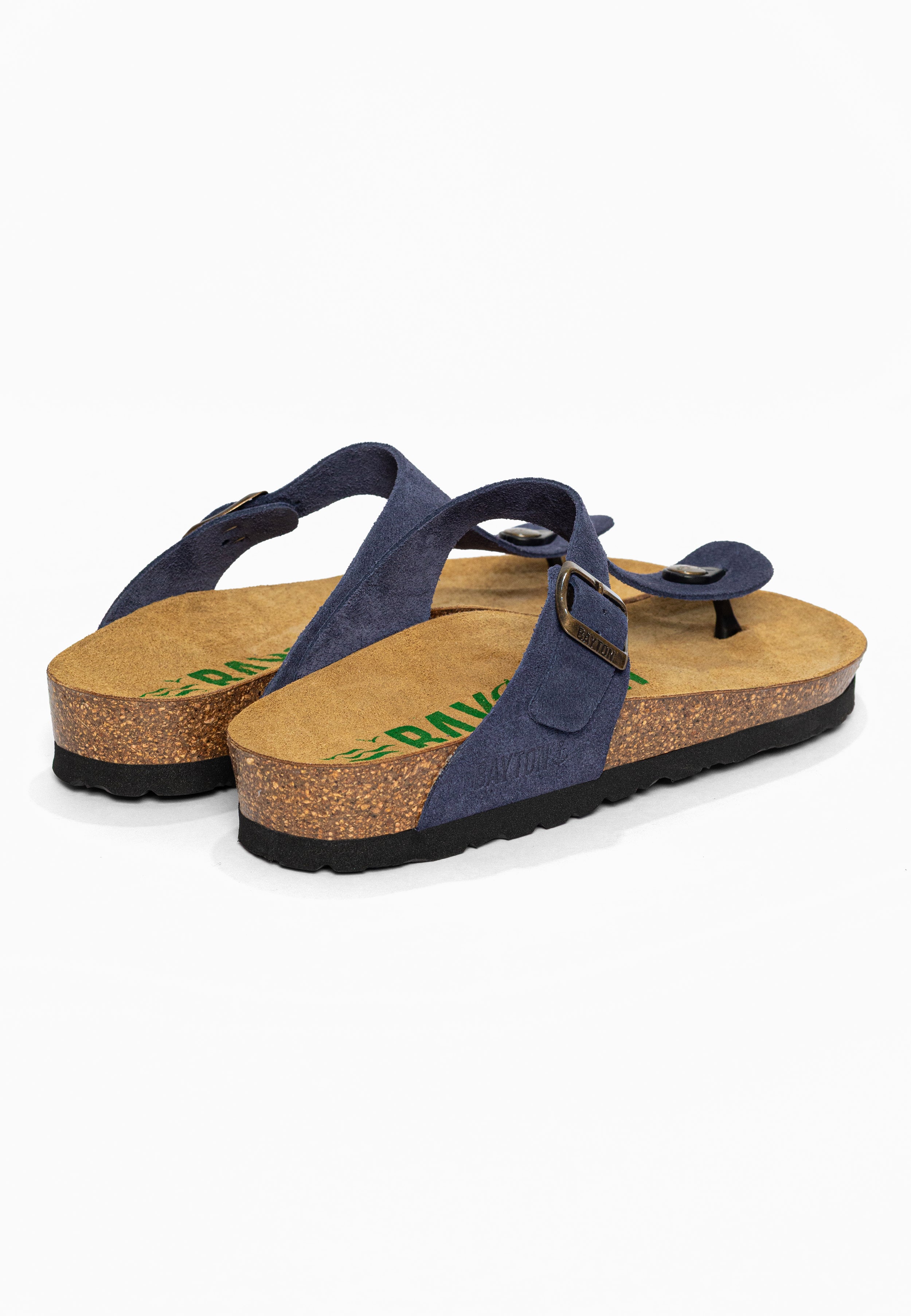 Sandales à Entre-doigts Mercure Bleu marine en Cuir Suédé Bayton pour Femme