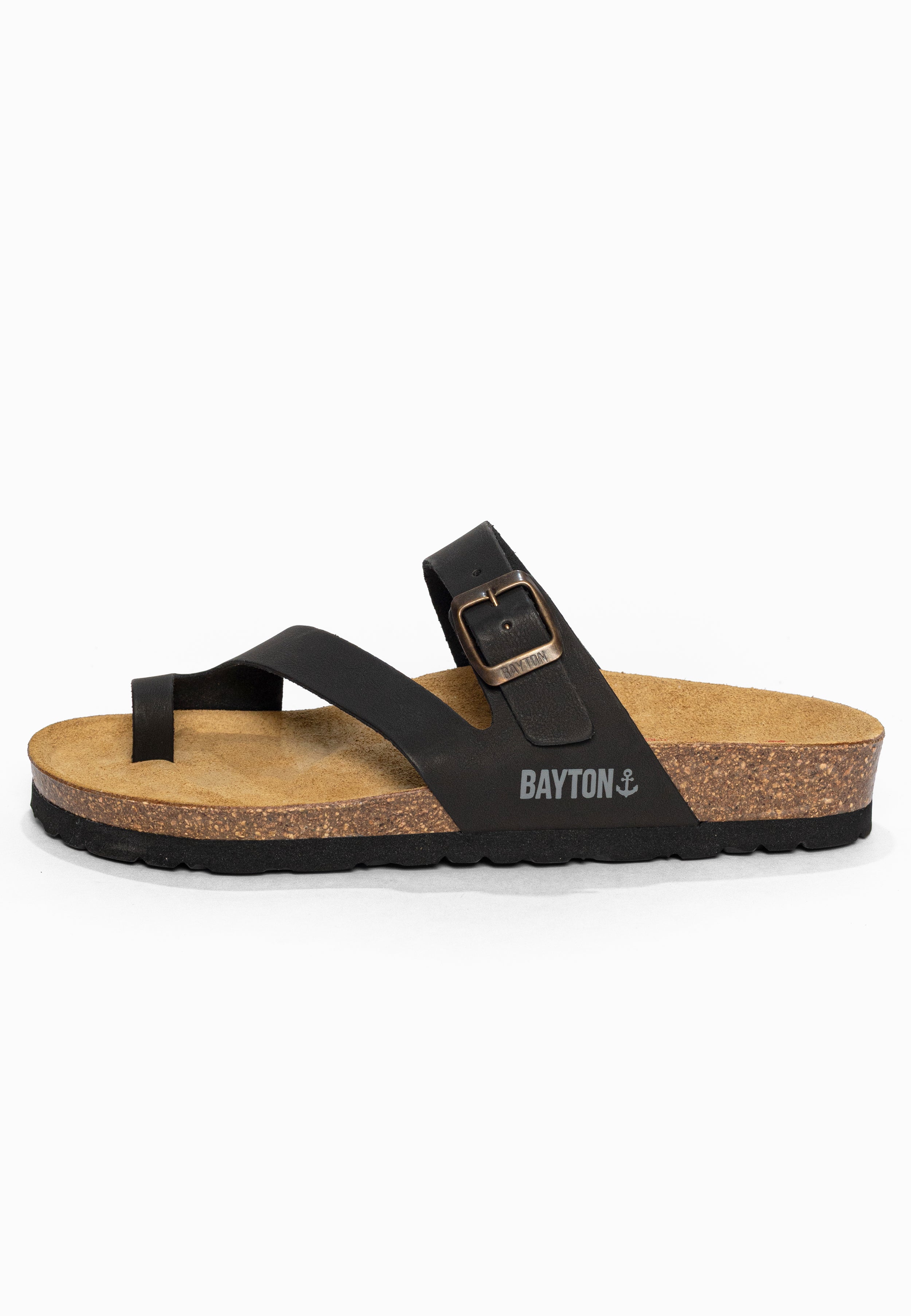 Sandales à Entre-doigts Biscaye Noir Bayton pour Femme