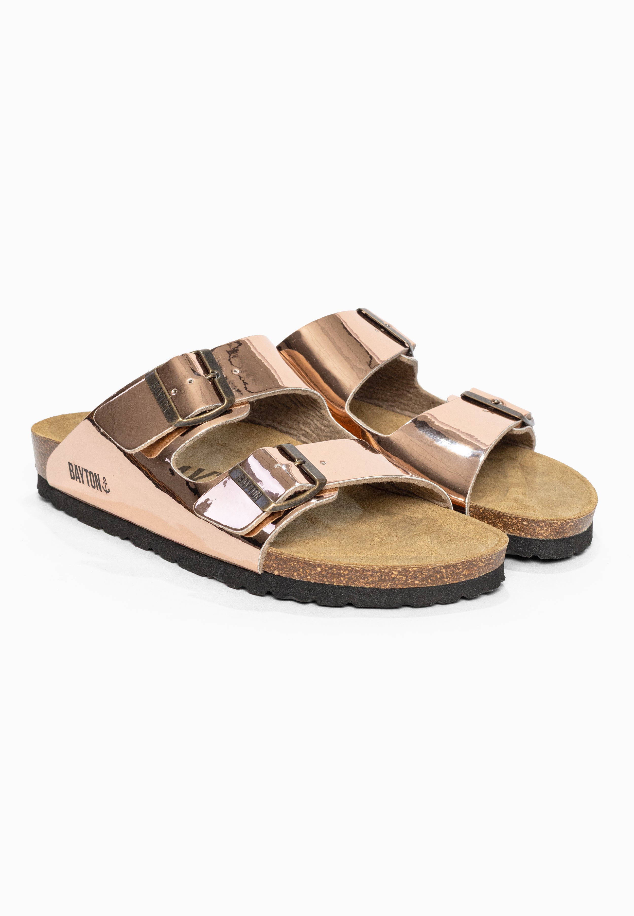 Sandales 2 Brides Atlas Rose gold Bayton pour Femme
