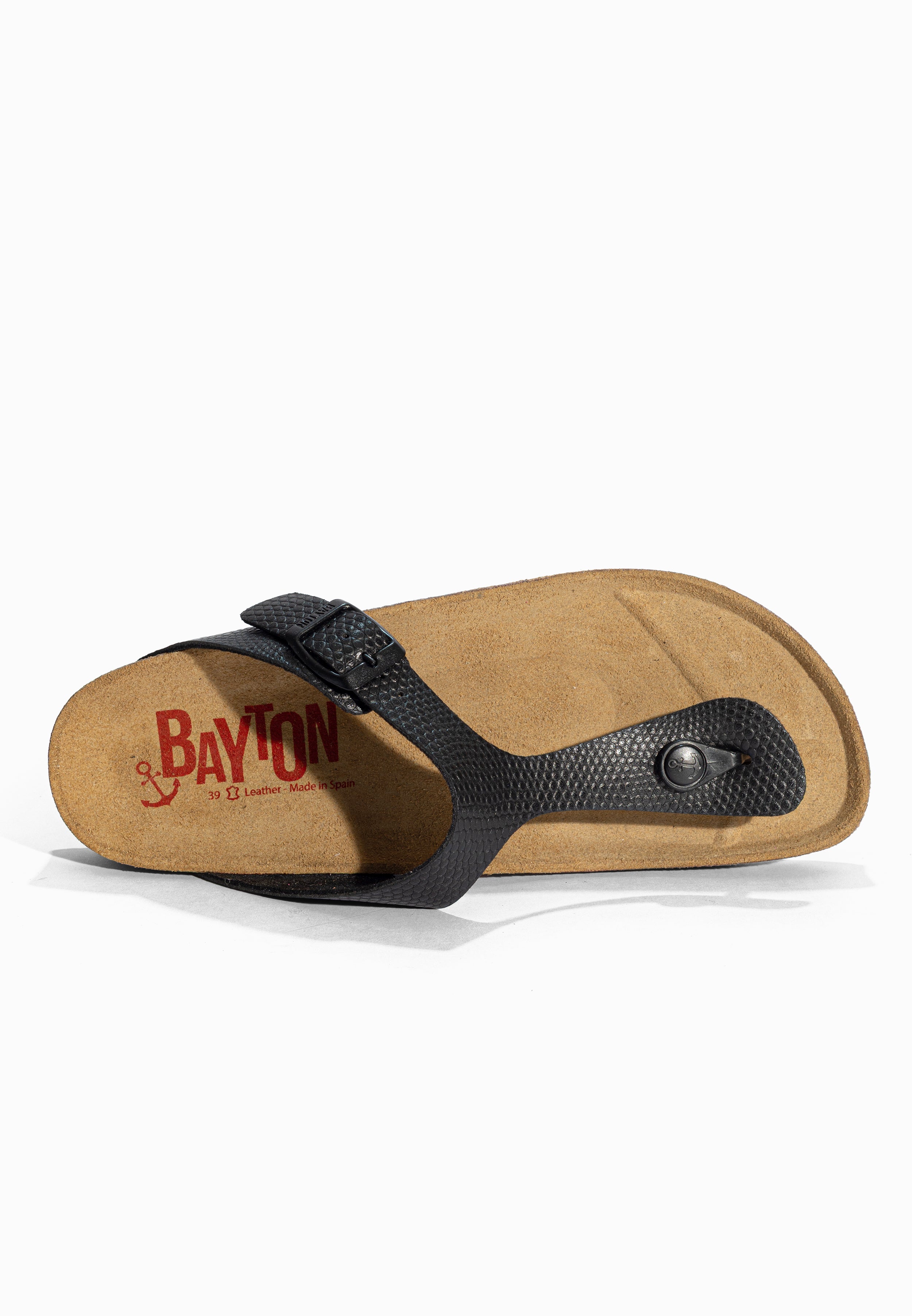 Sandales à Entre-doigts Mercure Noir Bayton pour Femme