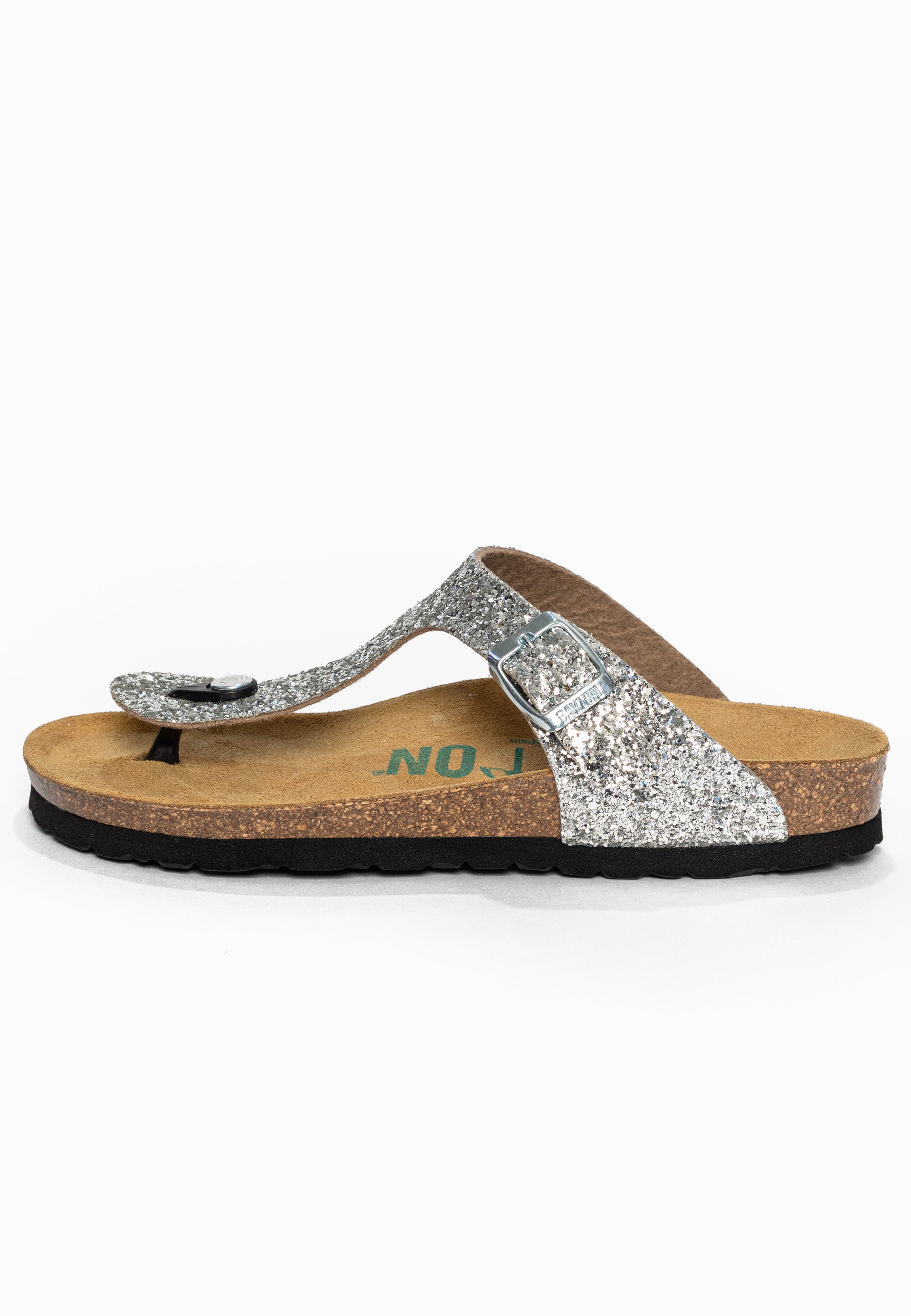 Sandales à Entre-doigts Mercure Argent pailleté Bayton pour Femme