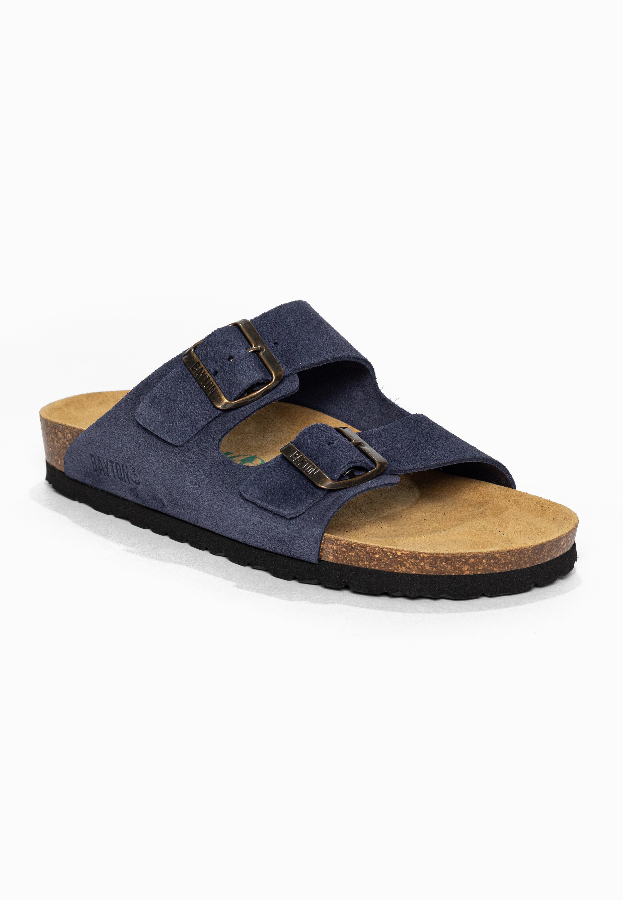 Sandales 2 Brides Atlas Bleu marine en Cuir Suédé Bayton pour Femme