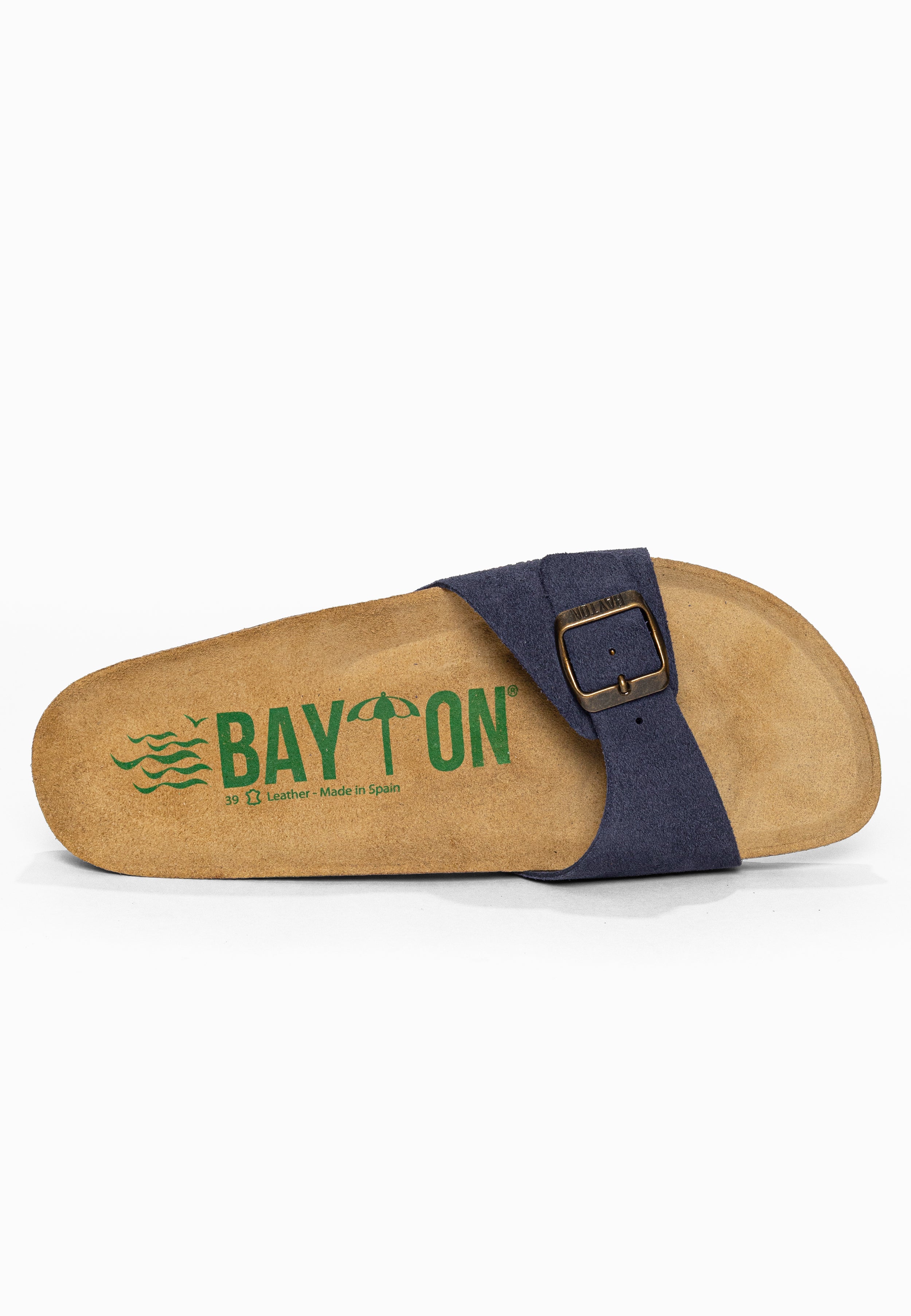 Sandales 1 Bride Zephyr Bleu marine en Cuir Suédé Bayton pour Femme