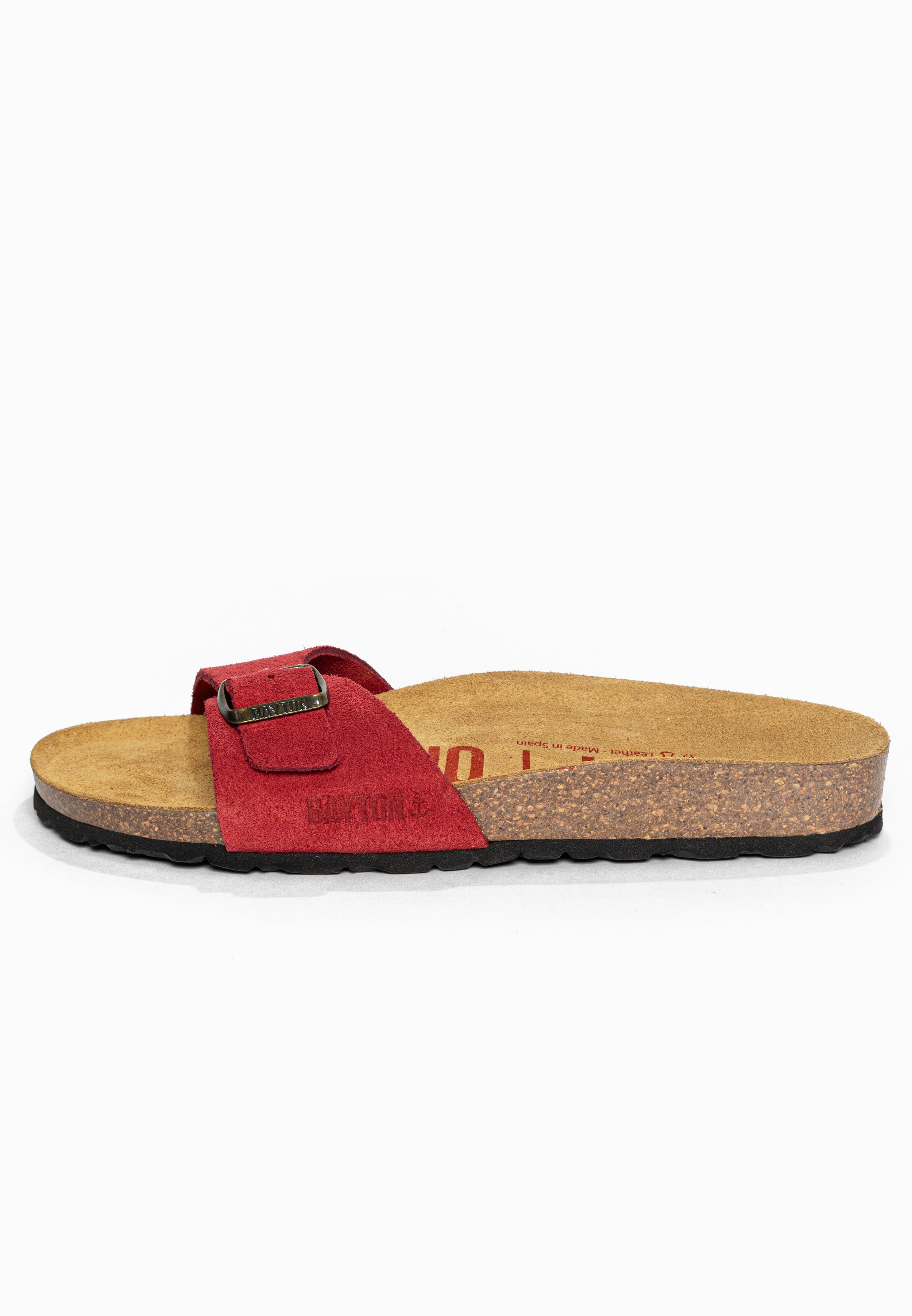 Sandales 1 Bride Zephyr Rouge en Cuir Suédé Bayton pour Femme