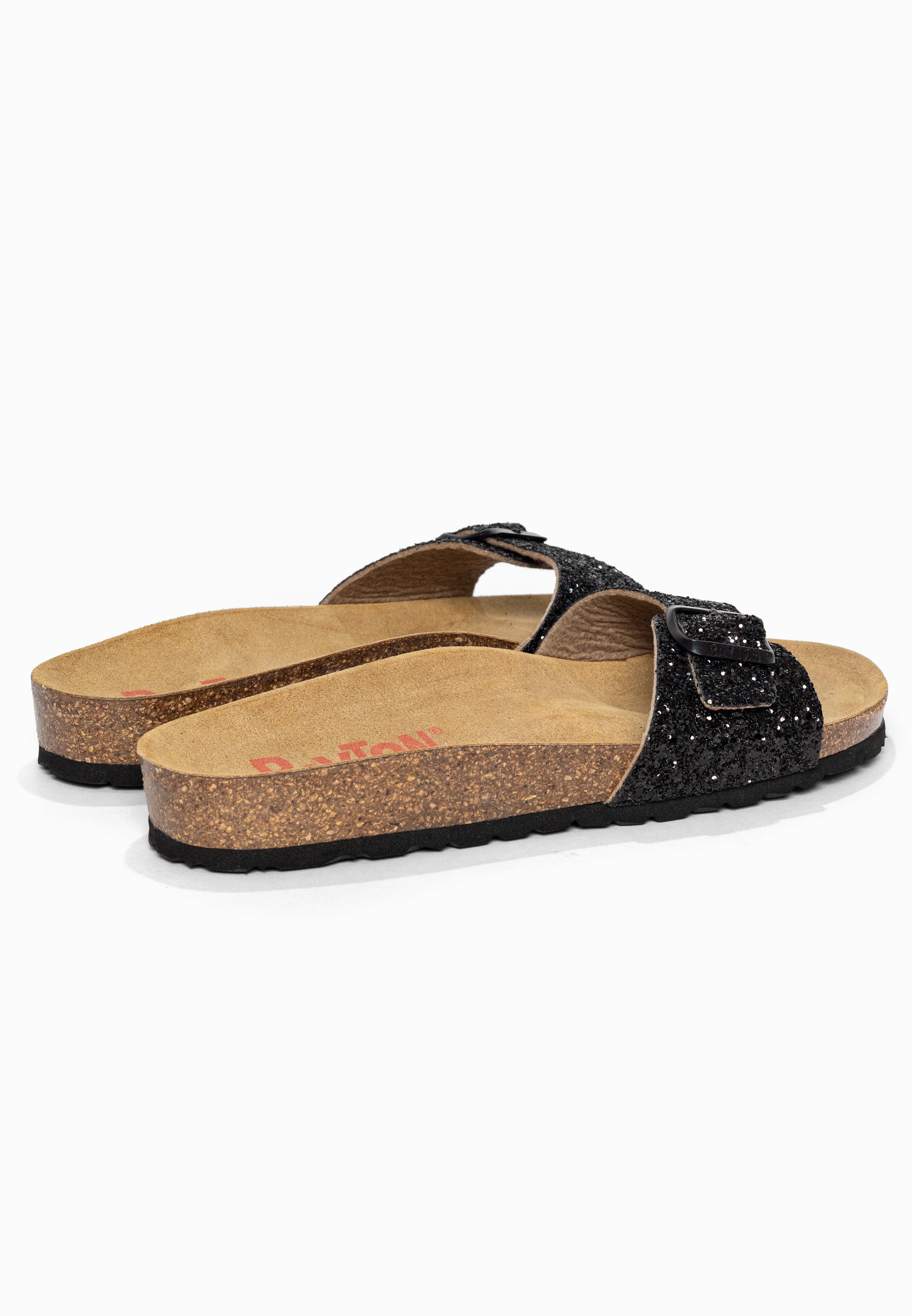 Sandales 1 Bride Zephyr Noir pailleté Bayton pour Femme
