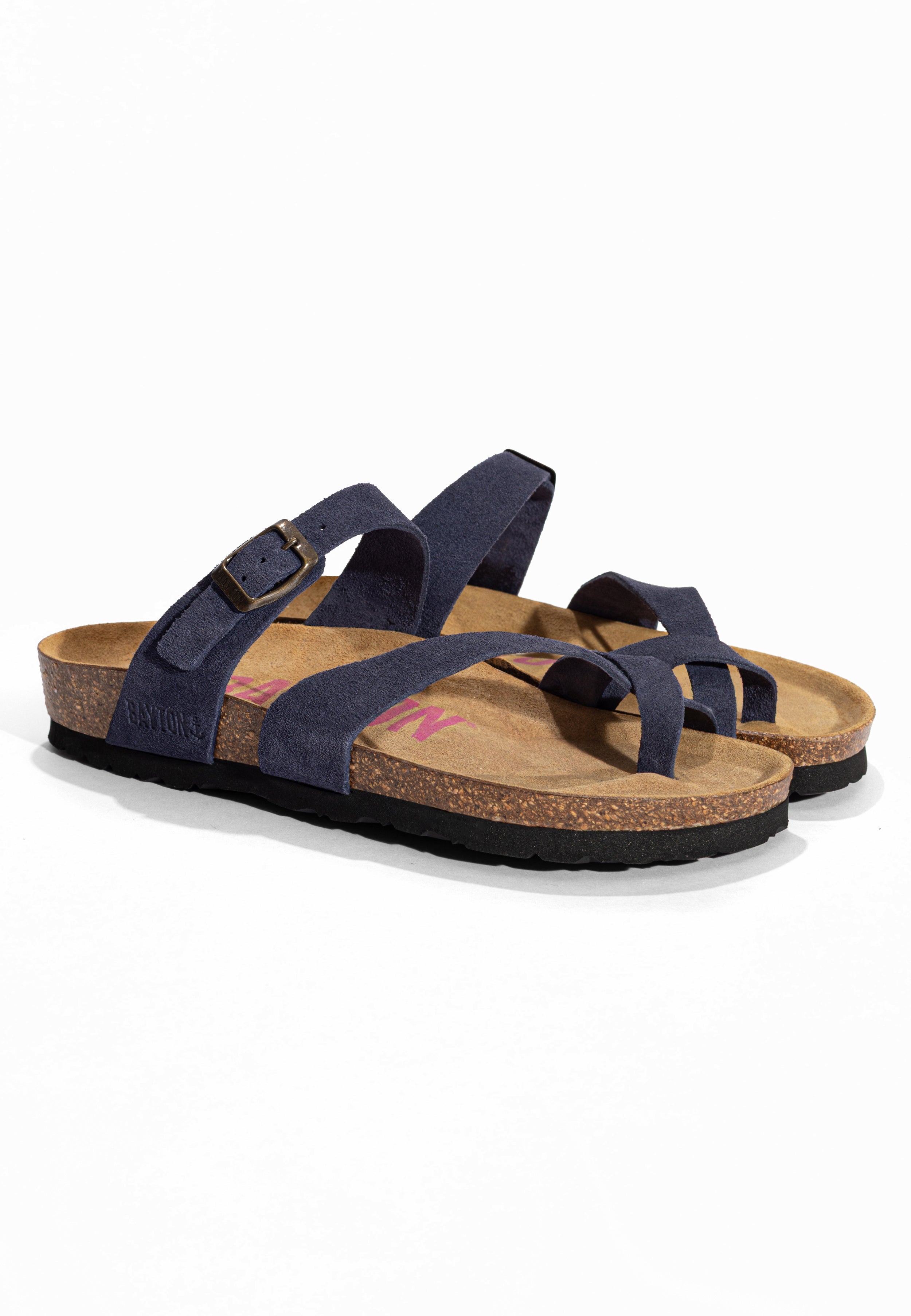 Sandales à Entre-doigts Diane Bleu marine en Cuir Suédé Bayton pour Femme