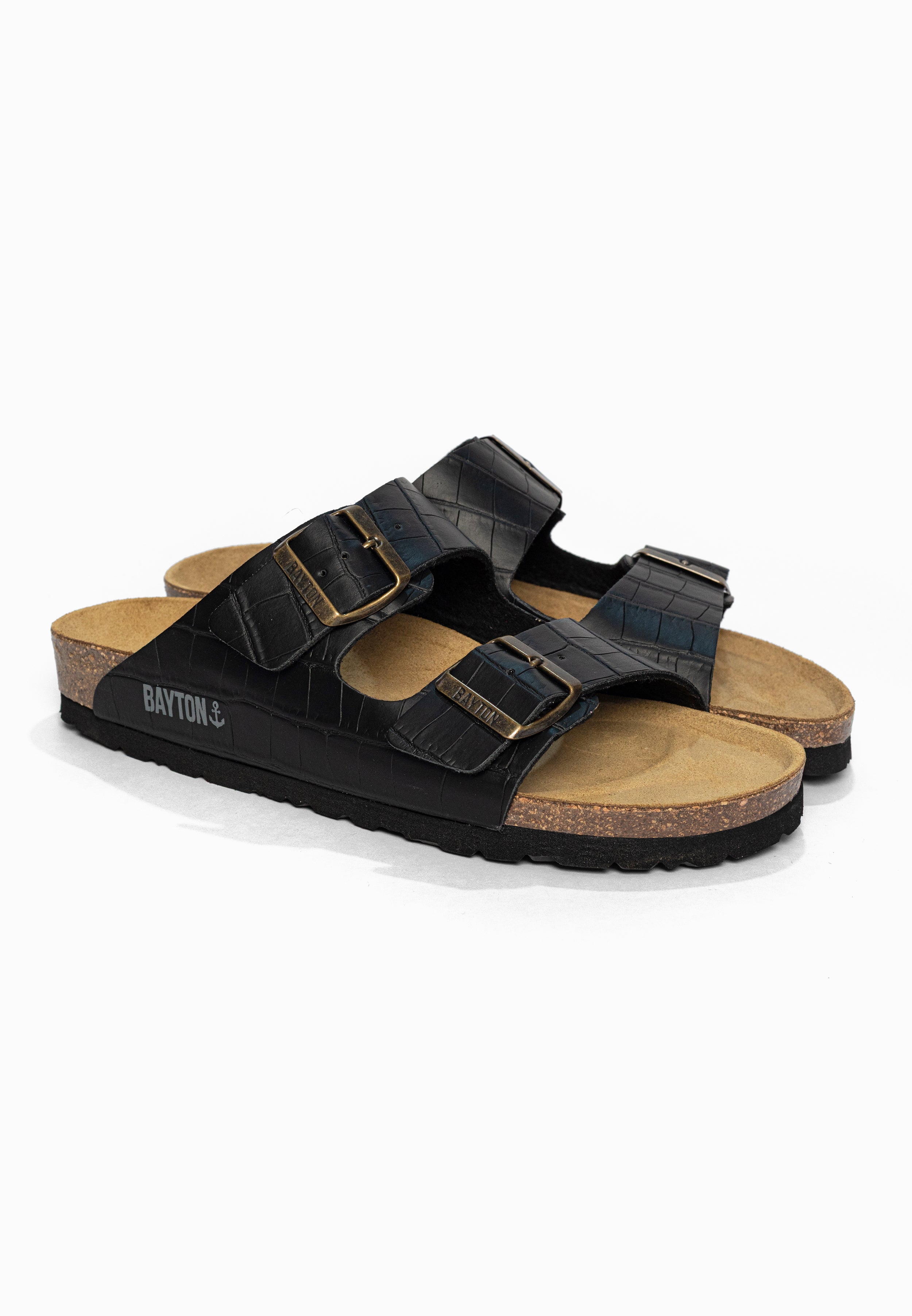 Sandales 2 Brides Atlas Noir Bayton pour Femme