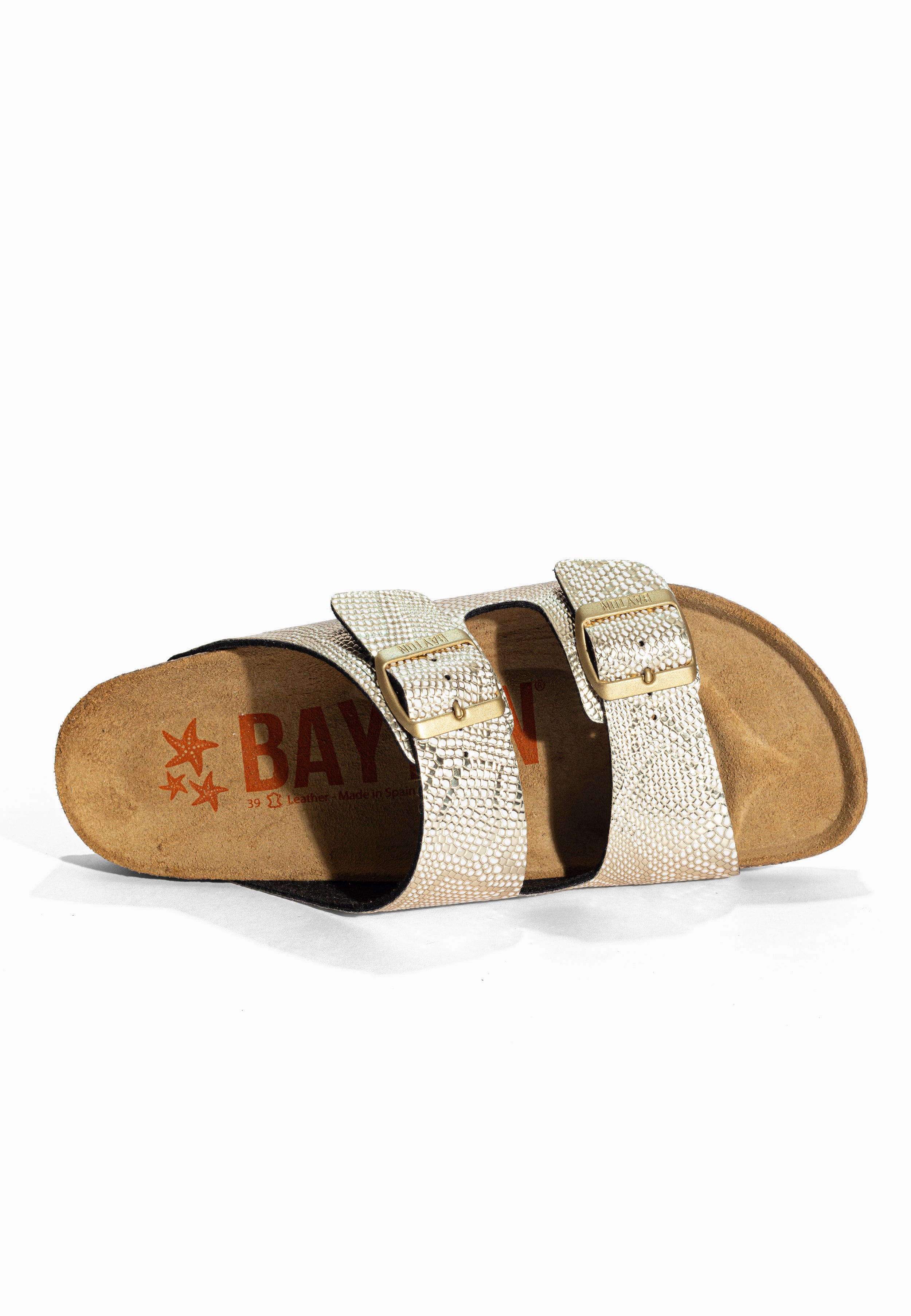 Sandales 2 Brides Atlas Or Bayton pour Femme