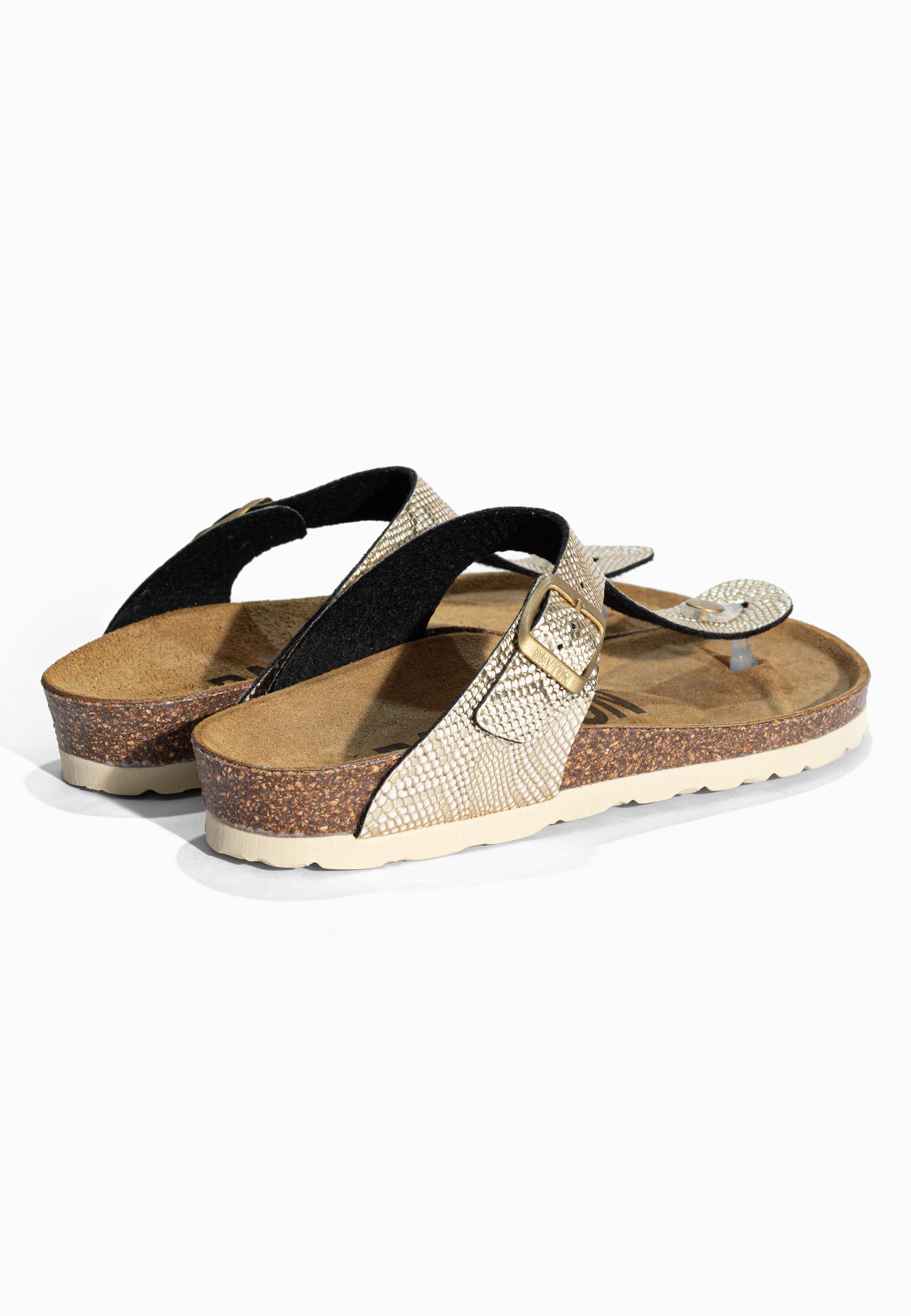 Sandales à Entre-doigts Mercure Or Bayton pour Femme