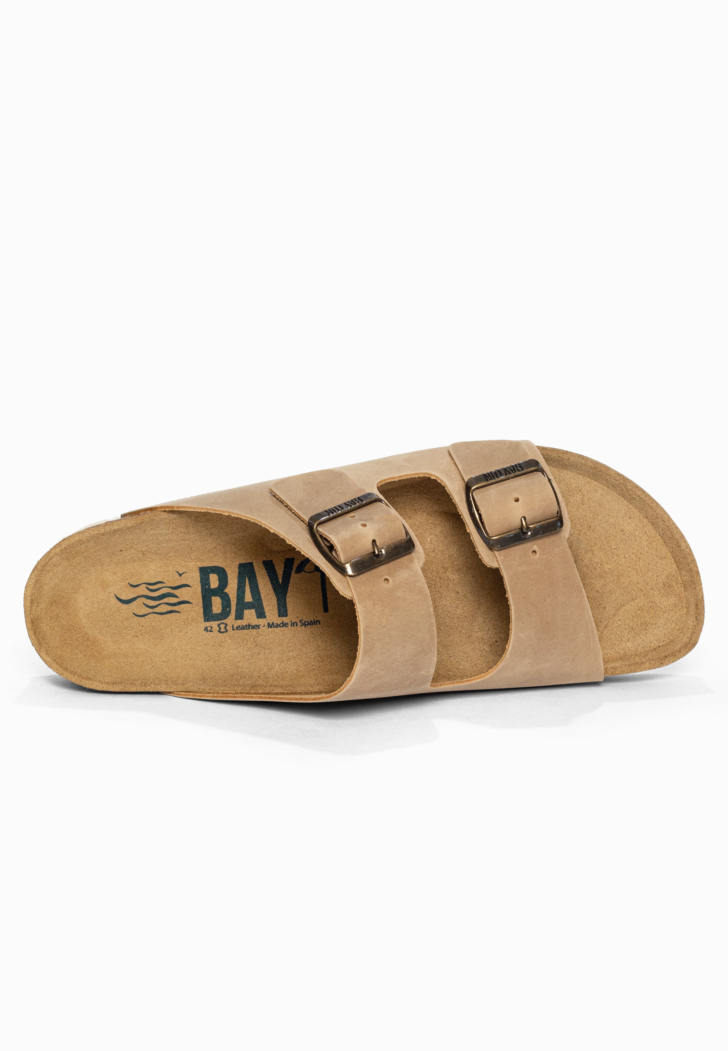 Sandales 2 Brides Atlas Beige en Cuir Bayton pour Homme