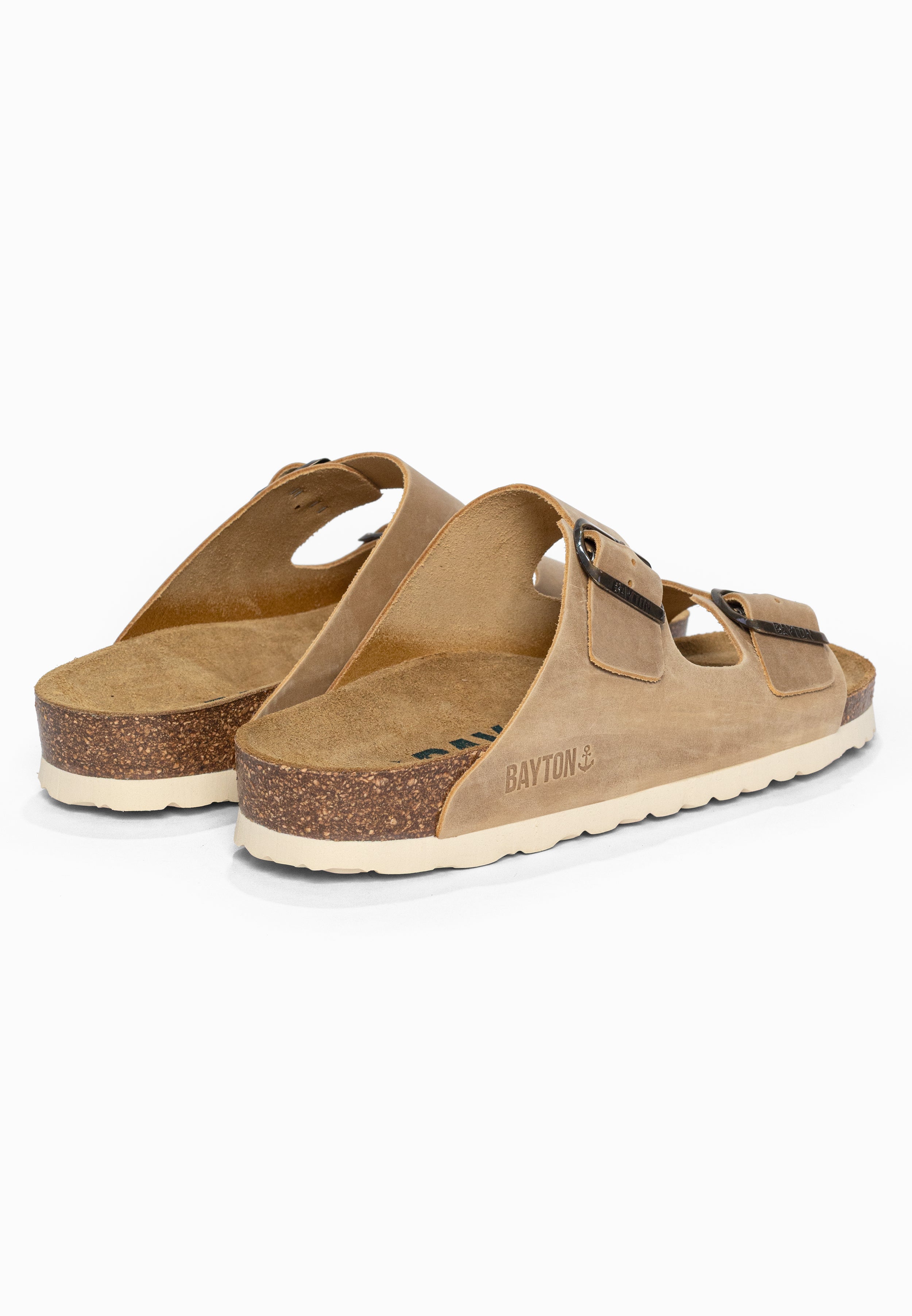 Sandales 2 Brides Atlas Beige en Cuir Bayton pour Homme