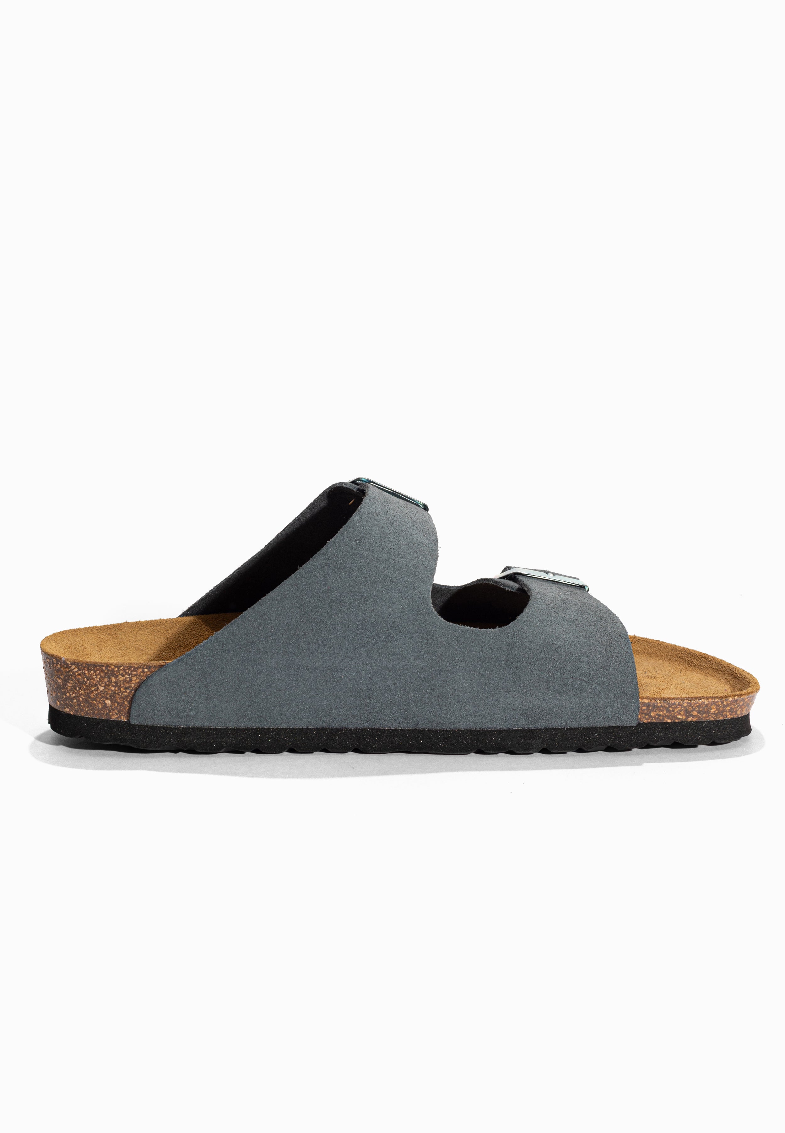 Sandales 2 Brides Atlas Gris en Cuir Suédé Bayton pour Homme