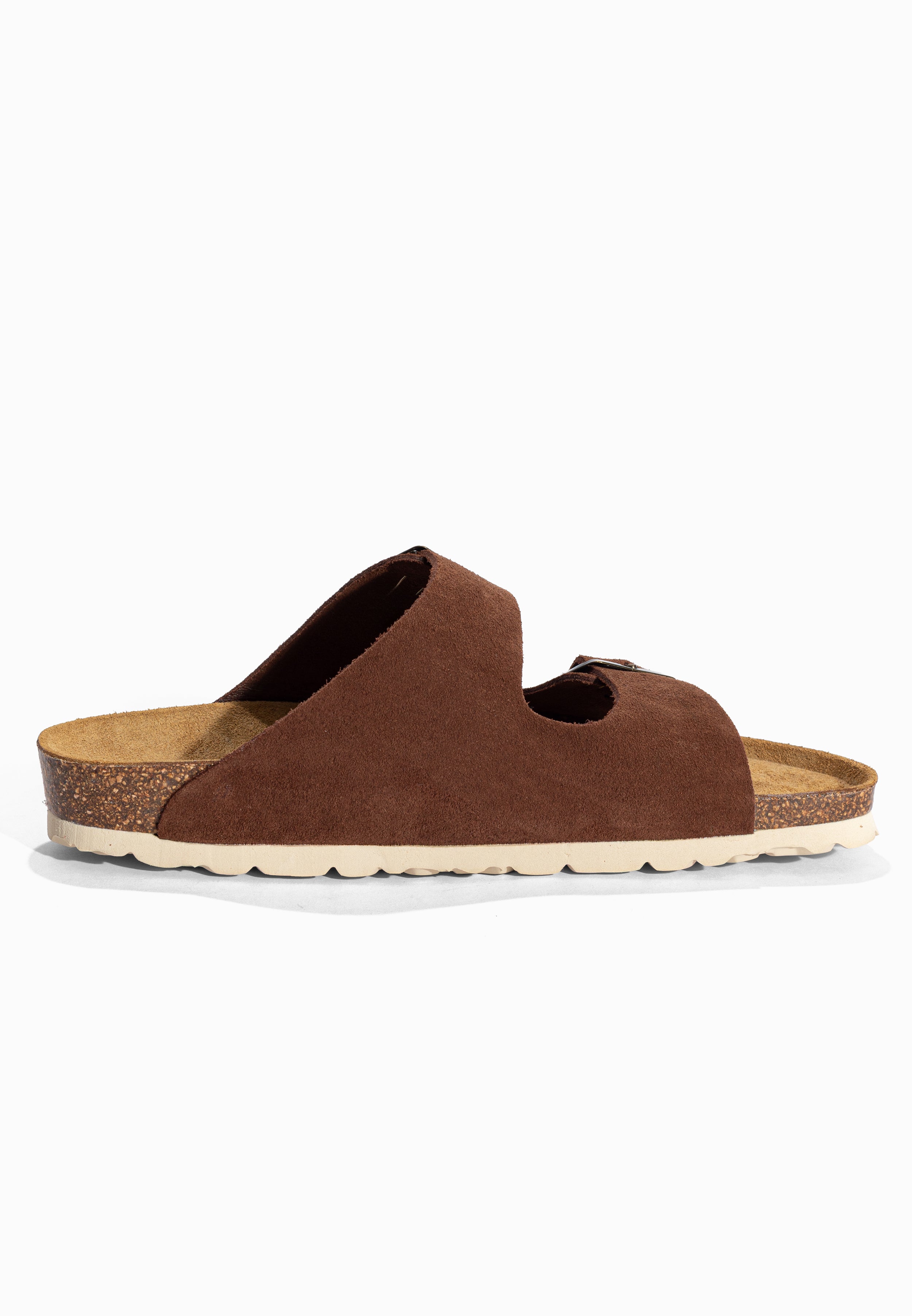 Sandales 2 Brides Atlas Marron en Cuir Suédé Bayton pour Homme