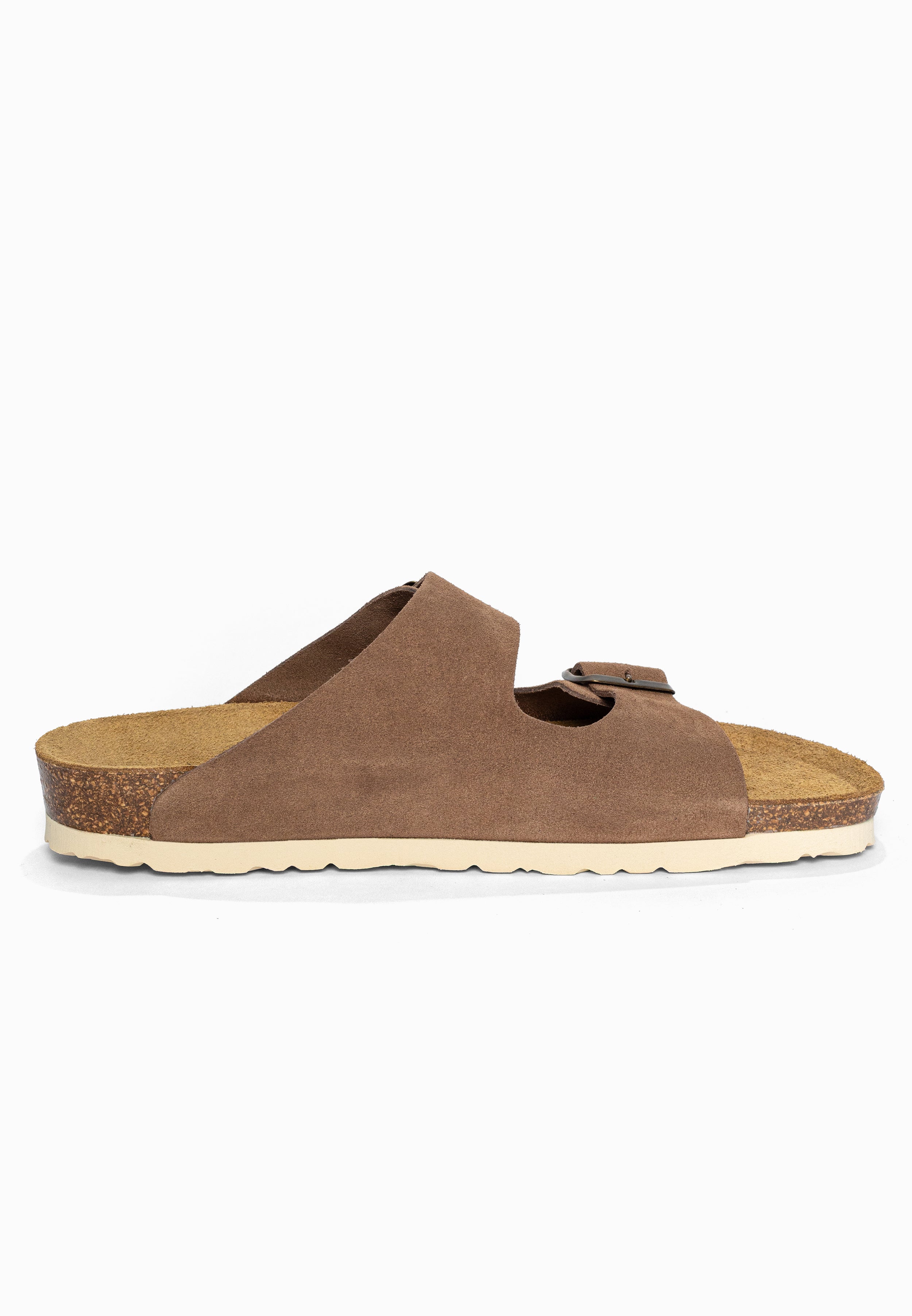 Sandales 2 Brides Atlas Beige foncé en Cuir Suédé Bayton pour Homme