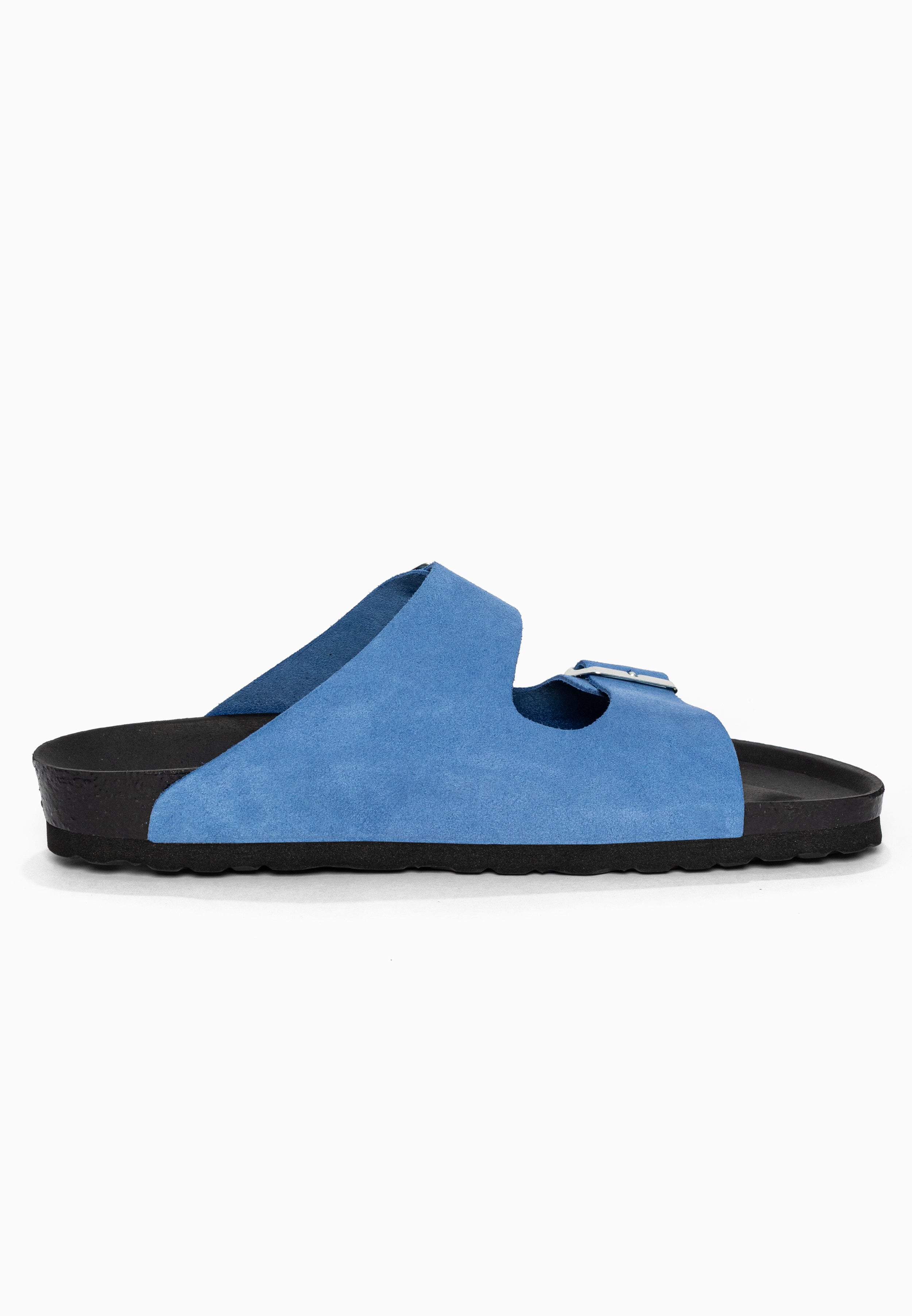 Sandales 2 Brides Atlas Bleu en Cuir Suédé Bayton pour Homme