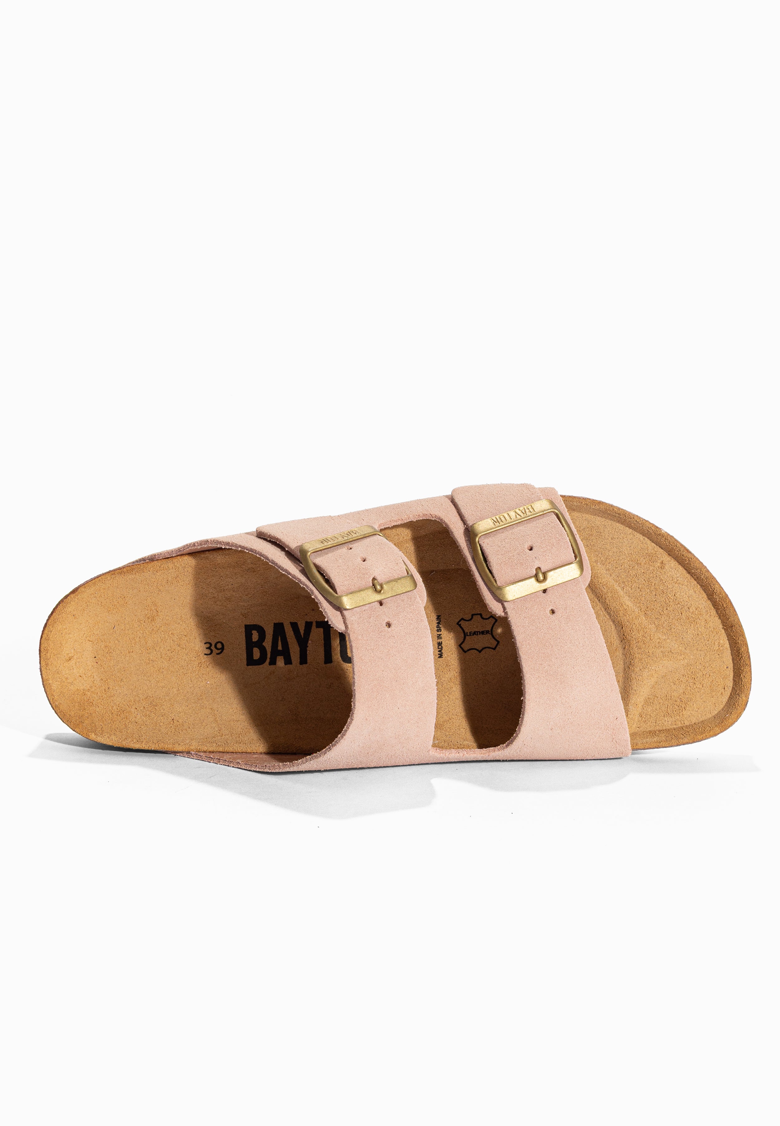Sandales 2 Brides Atlas Rose en Cuir Suédé Bayton pour Femme