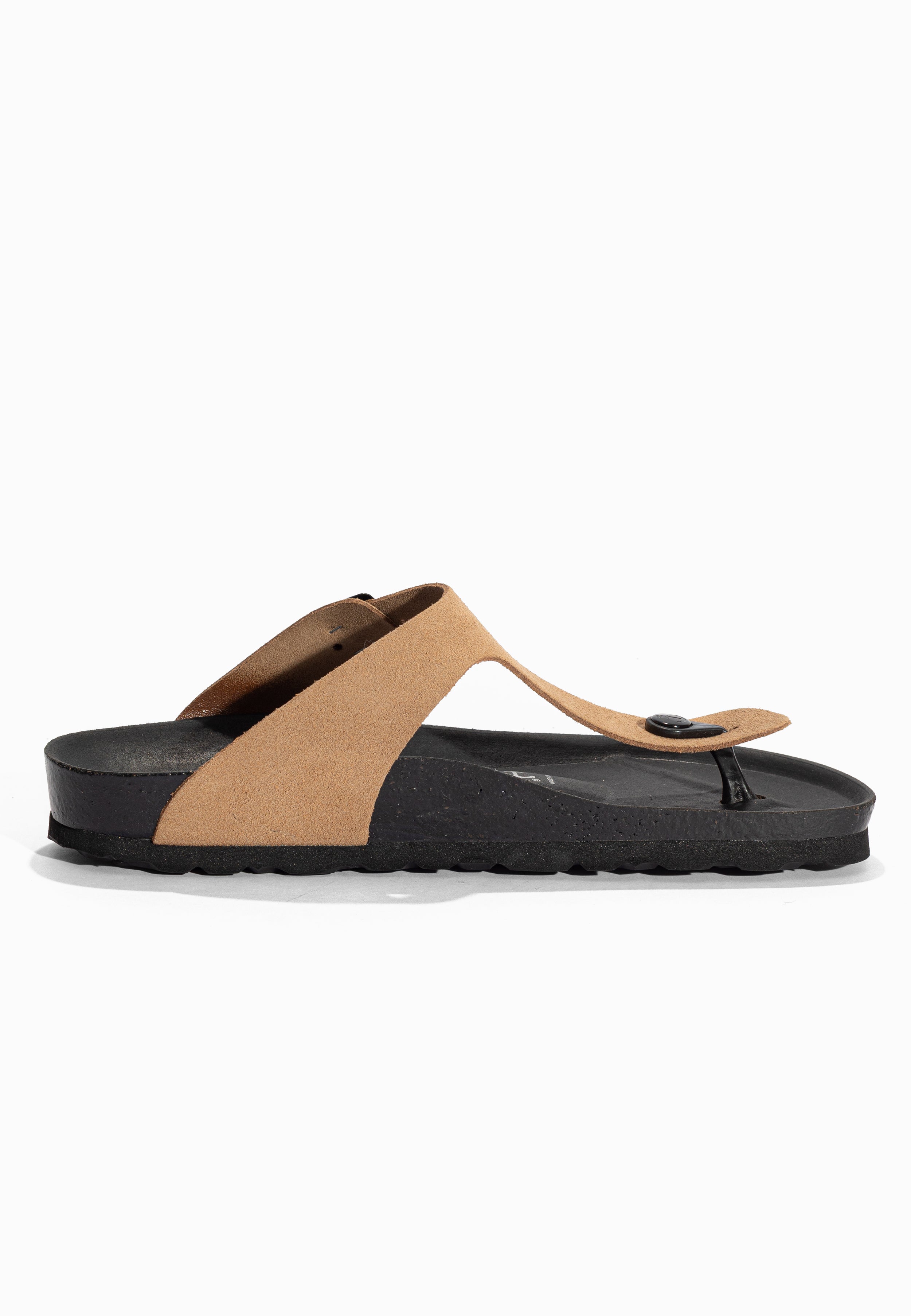 Sandales à Entre-doigts Mercure Beige foncé en Cuir Suédé Bayton pour Femme