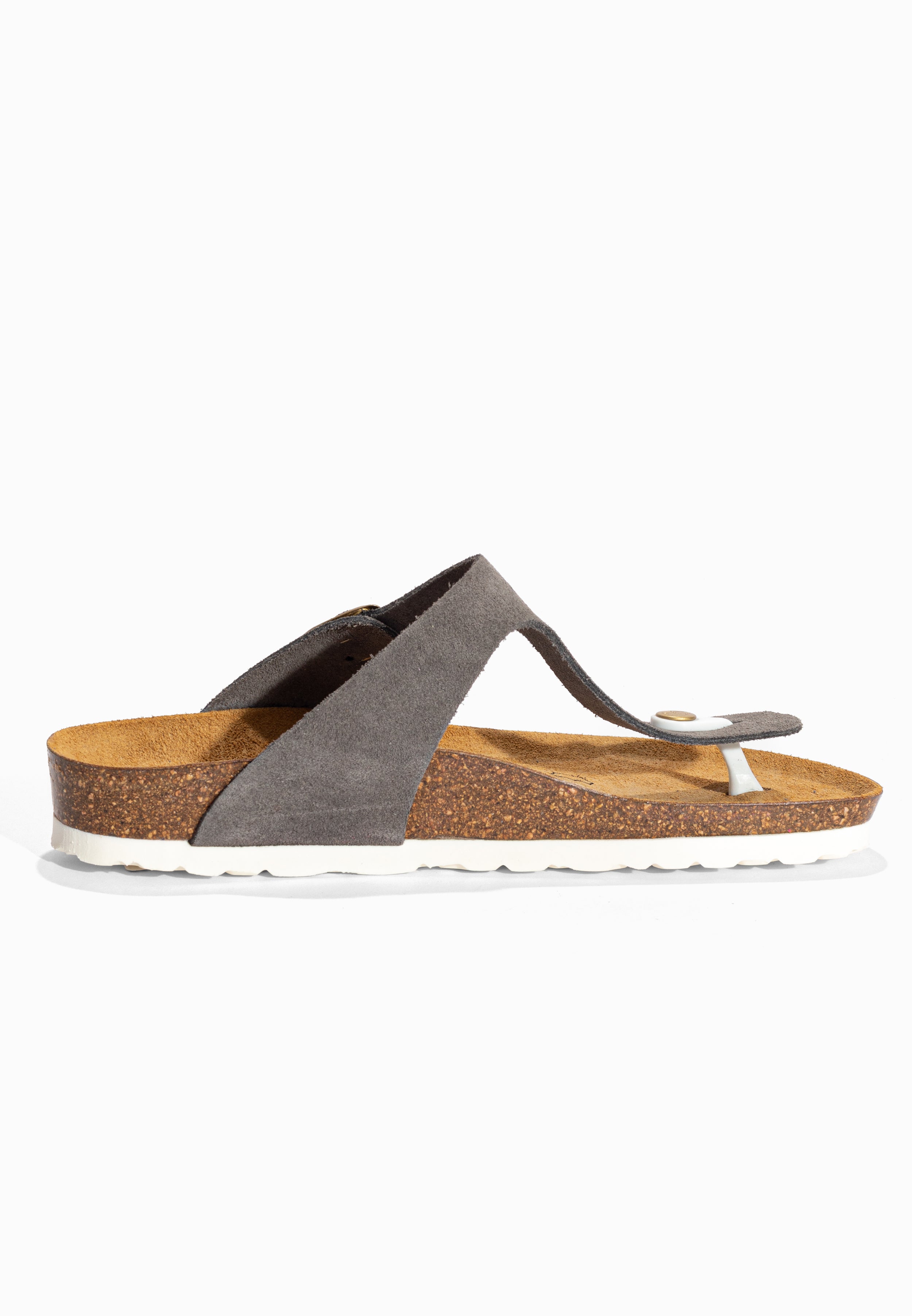 Sandales à Entre-doigts Mercure Gris en Cuir Suédé Bayton pour Femme