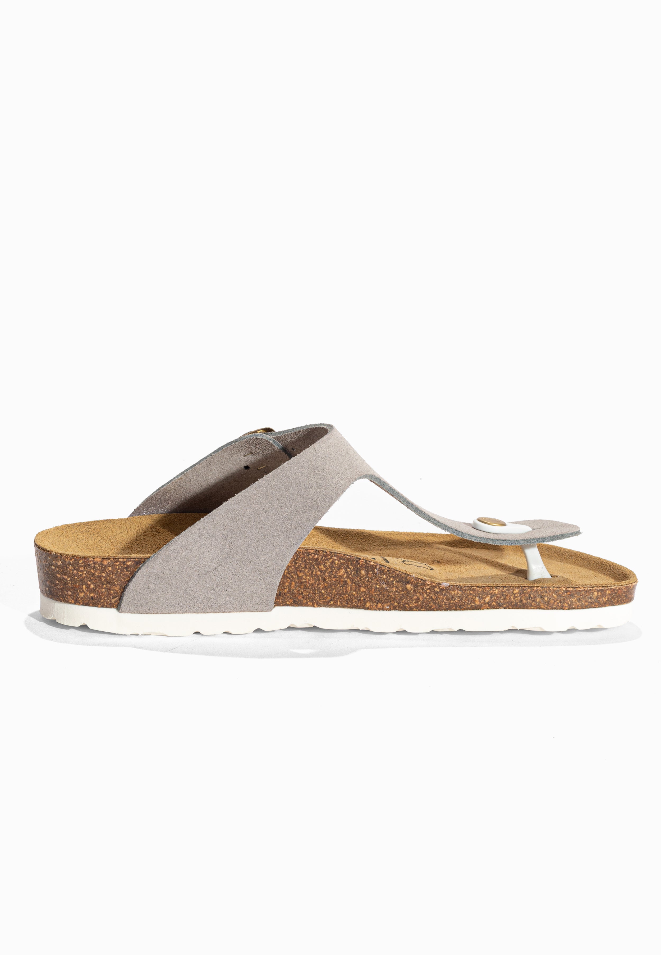 Sandales à Entre-doigts Mercure Gris en Cuir Suédé Bayton pour Femme