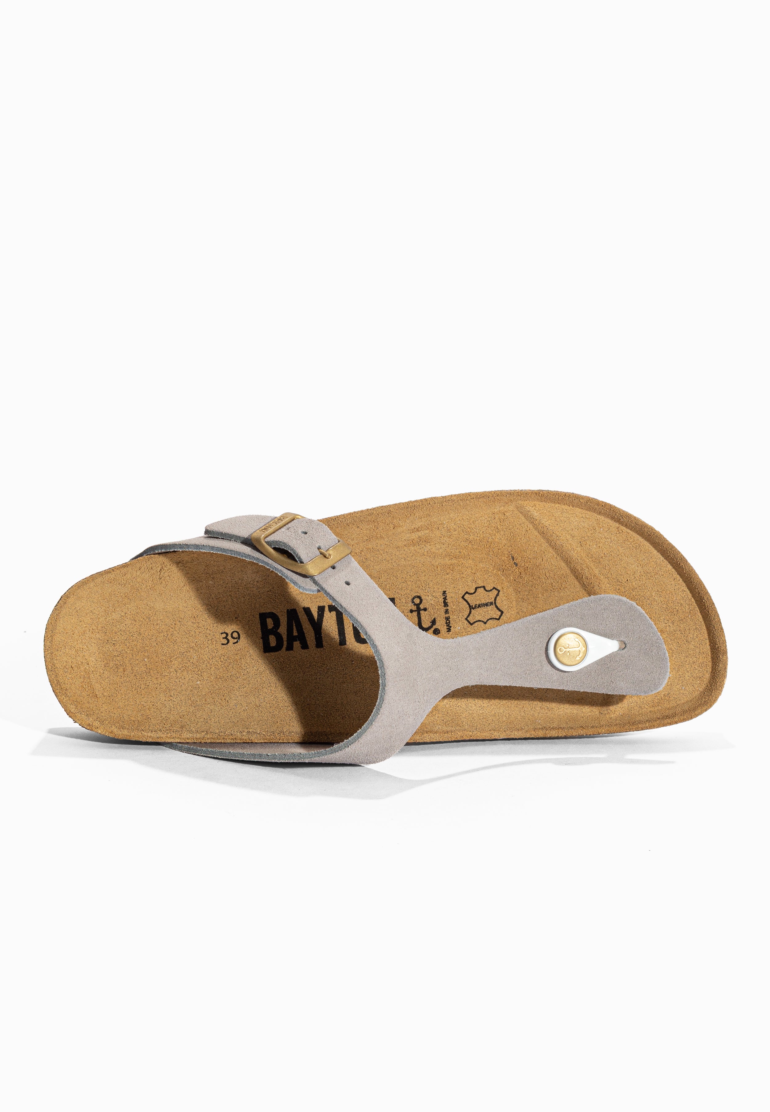 Sandales à Entre-doigts Mercure Gris en Cuir Suédé Bayton pour Femme