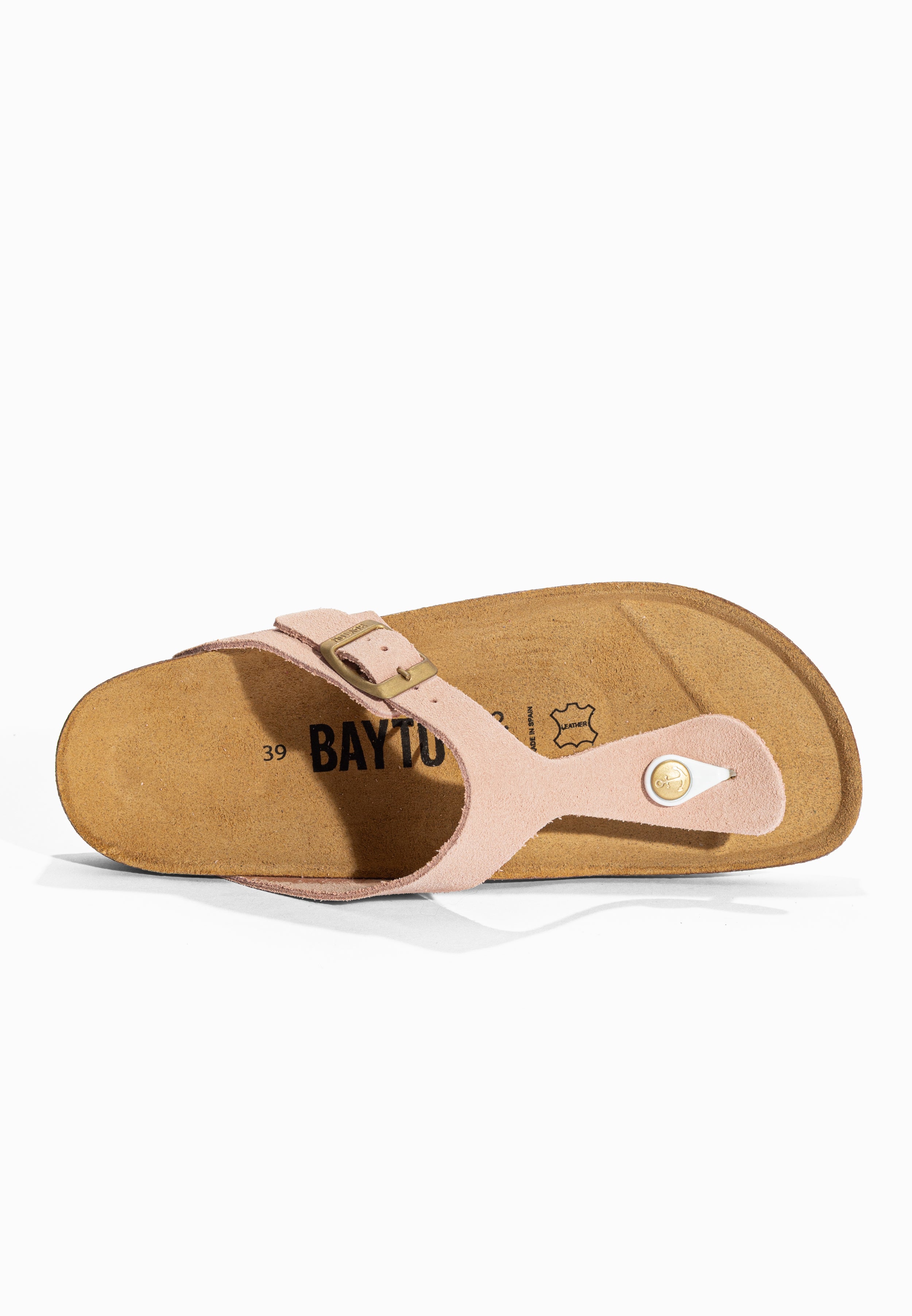 Sandales à Entre-doigts Mercure Rose en Cuir Suédé Bayton pour Femme
