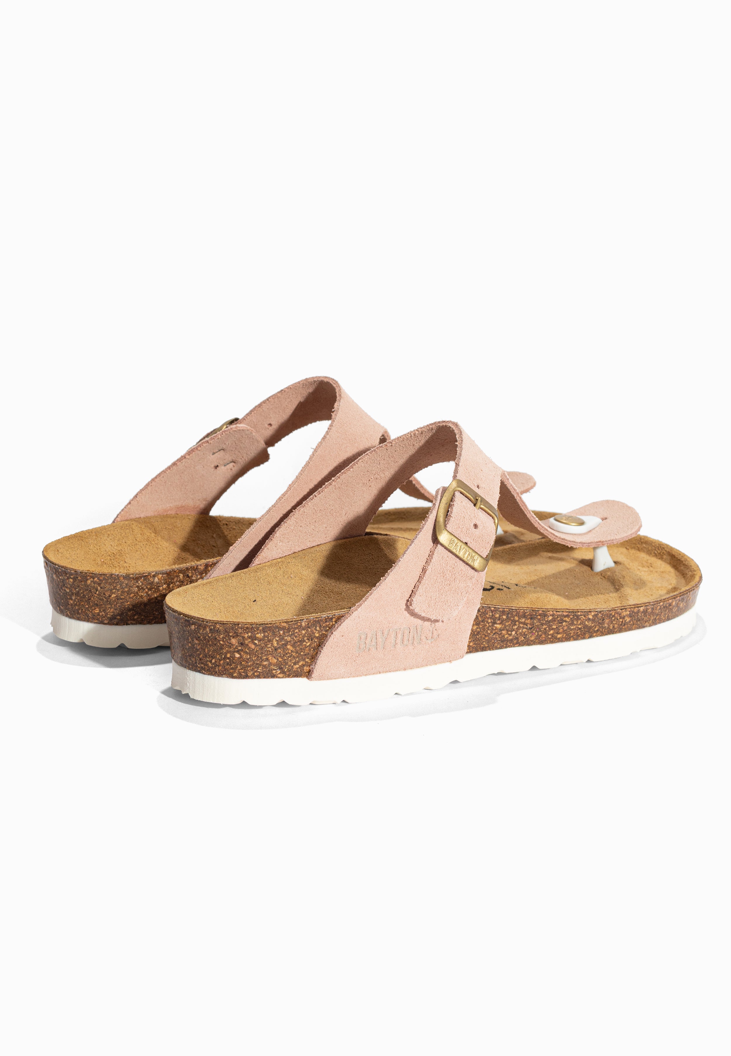 Sandales à Entre-doigts Mercure Rose en Cuir Suédé Bayton pour Femme