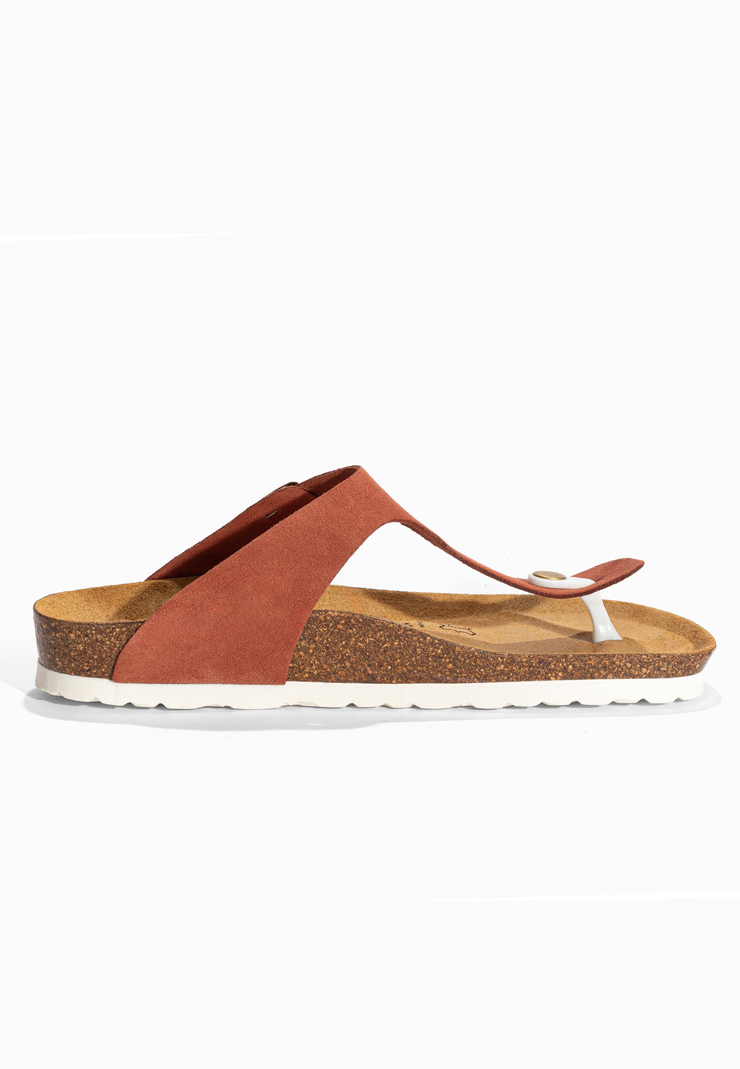 Sandales à Entre-doigts Mercure Terracotta en Cuir Suédé Bayton pour Femme