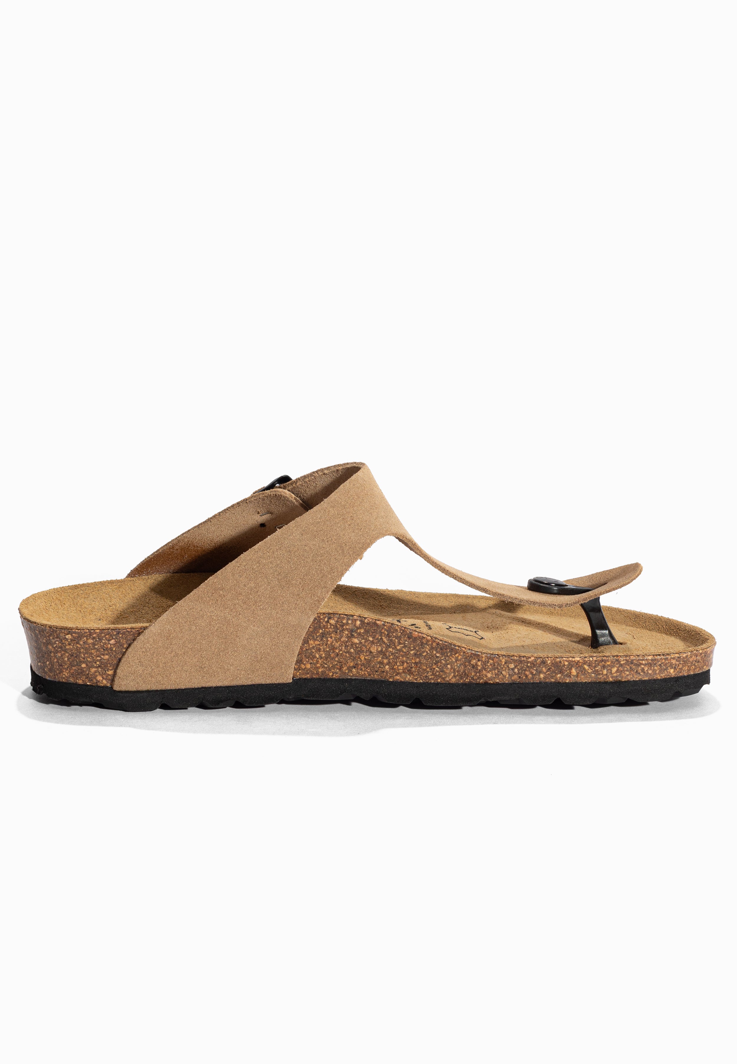 Sandales à Entre-doigts Mercure Beige en Cuir Suédé Bayton pour Femme