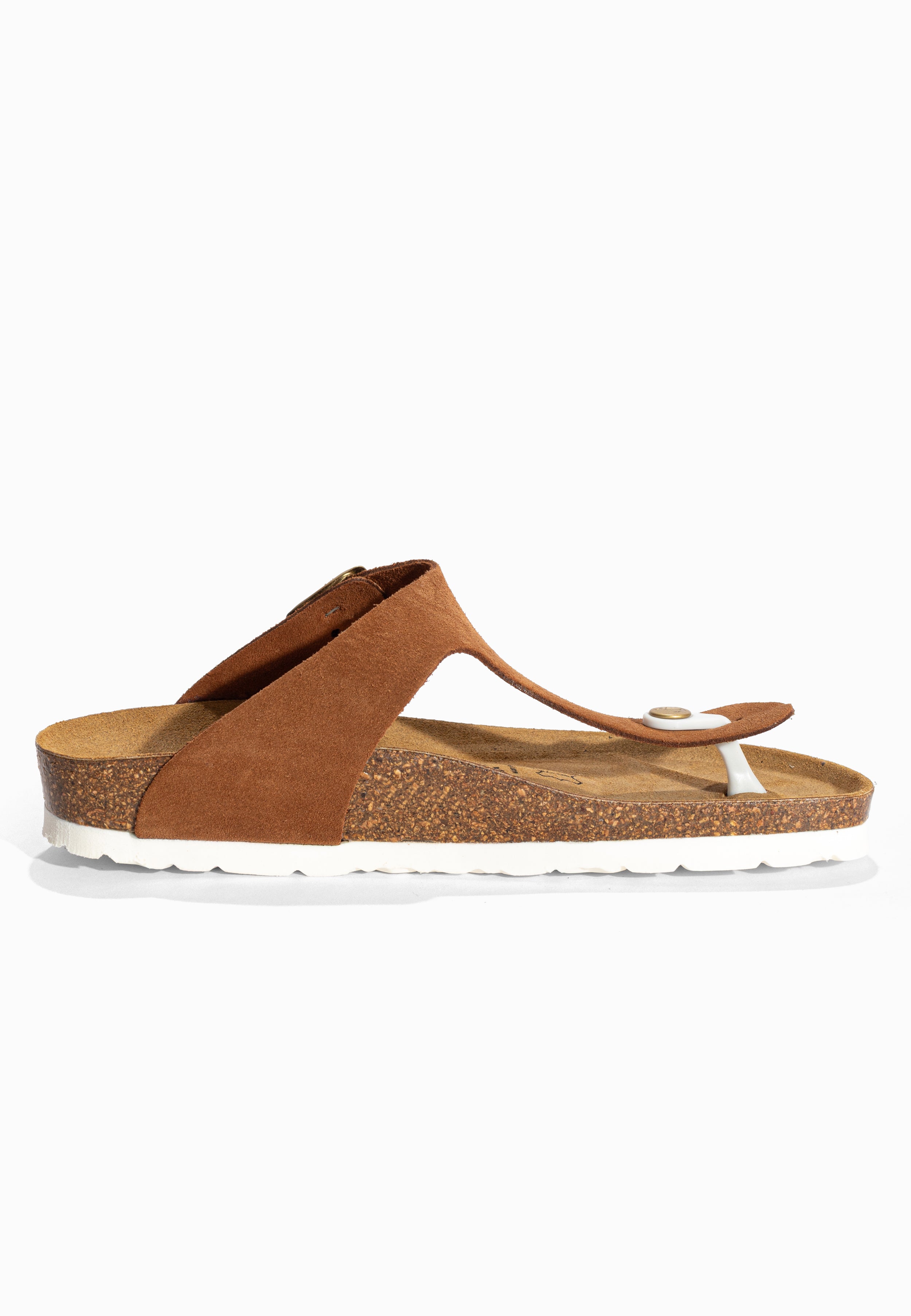 Sandales à Entre-doigts Mercure Camel en Cuir Suédé Bayton pour Femme