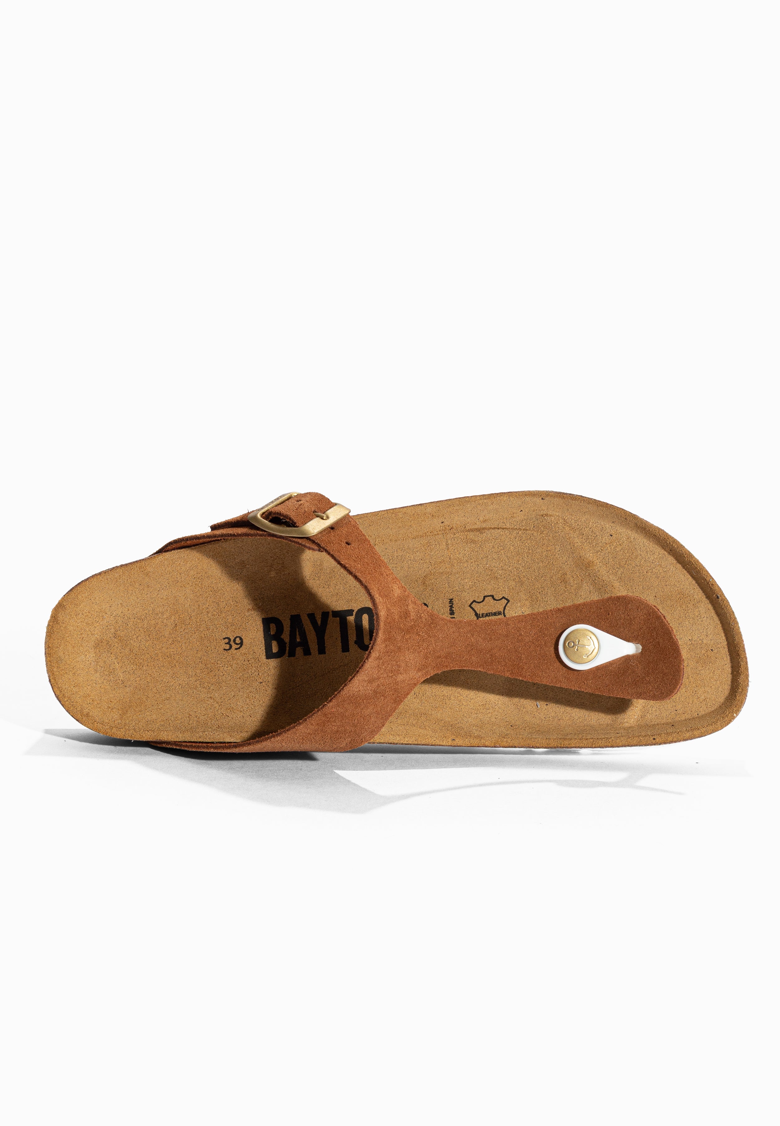 Sandales à Entre-doigts Mercure Camel en Cuir Suédé Bayton pour Femme