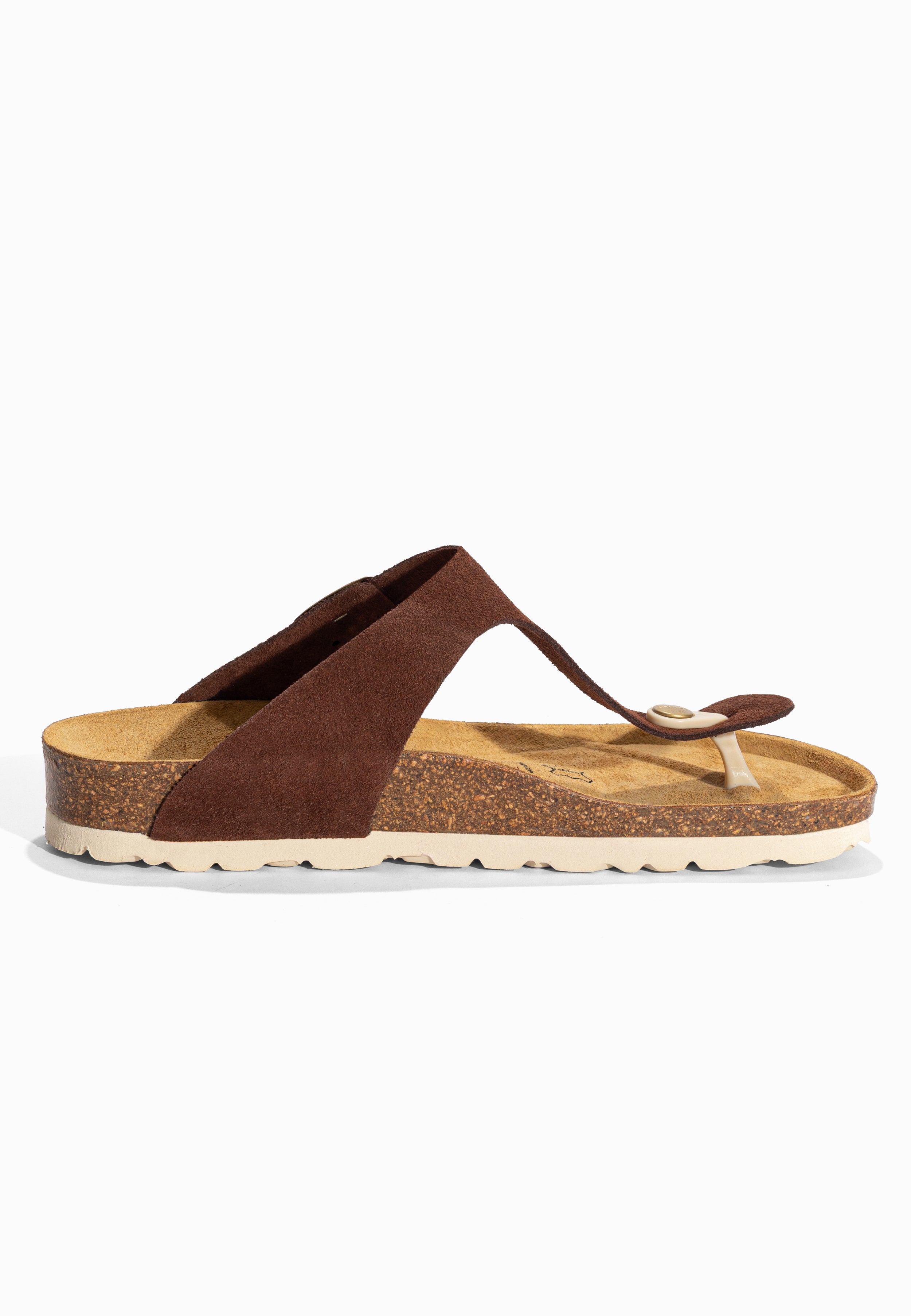 Sandales à Entre-doigts Mercure Marron en Cuir Suédé Bayton pour Femme