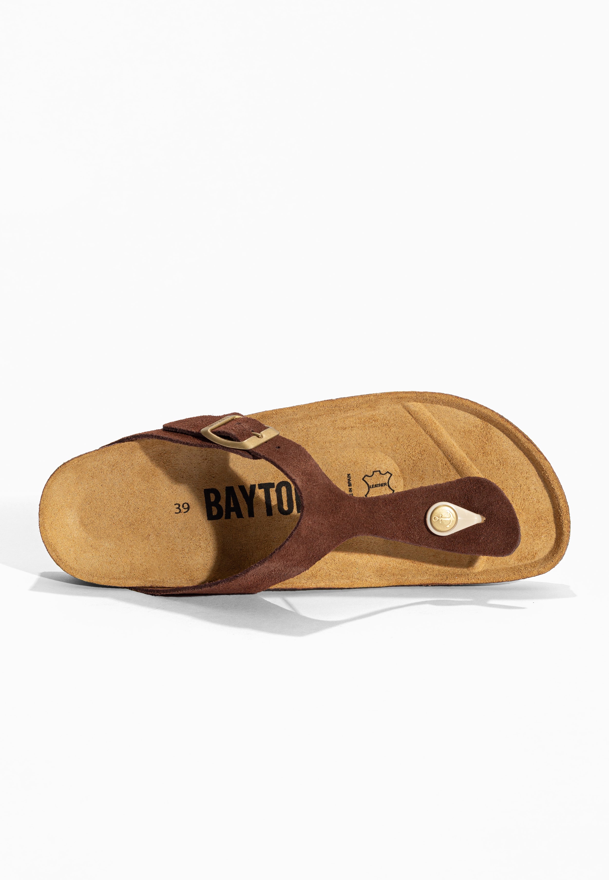 Sandales à Entre-doigts Mercure Marron en Cuir Suédé Bayton pour Femme