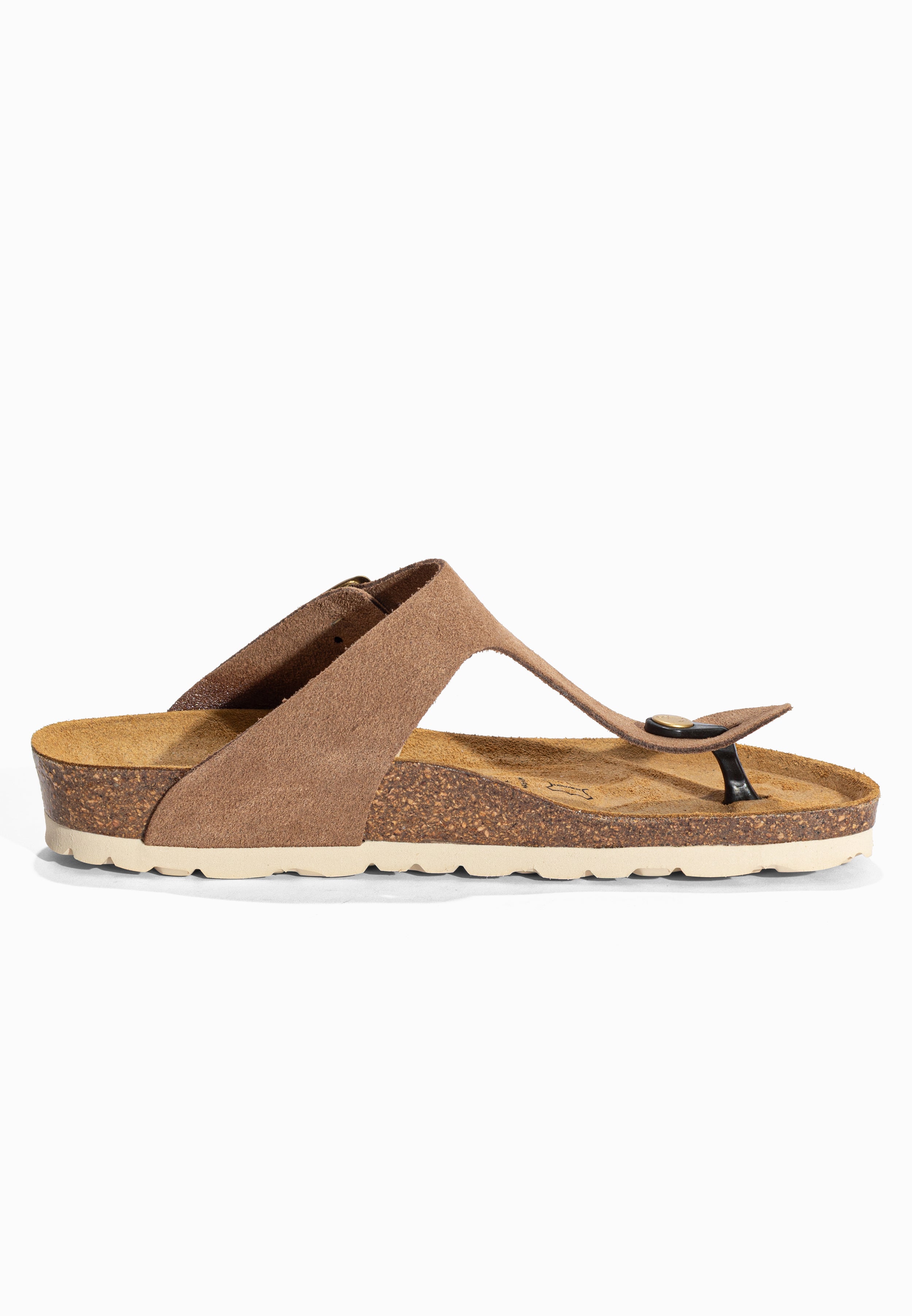 Sandales à Entre-doigts Mercure Taupe en Cuir Suédé Bayton pour Femme