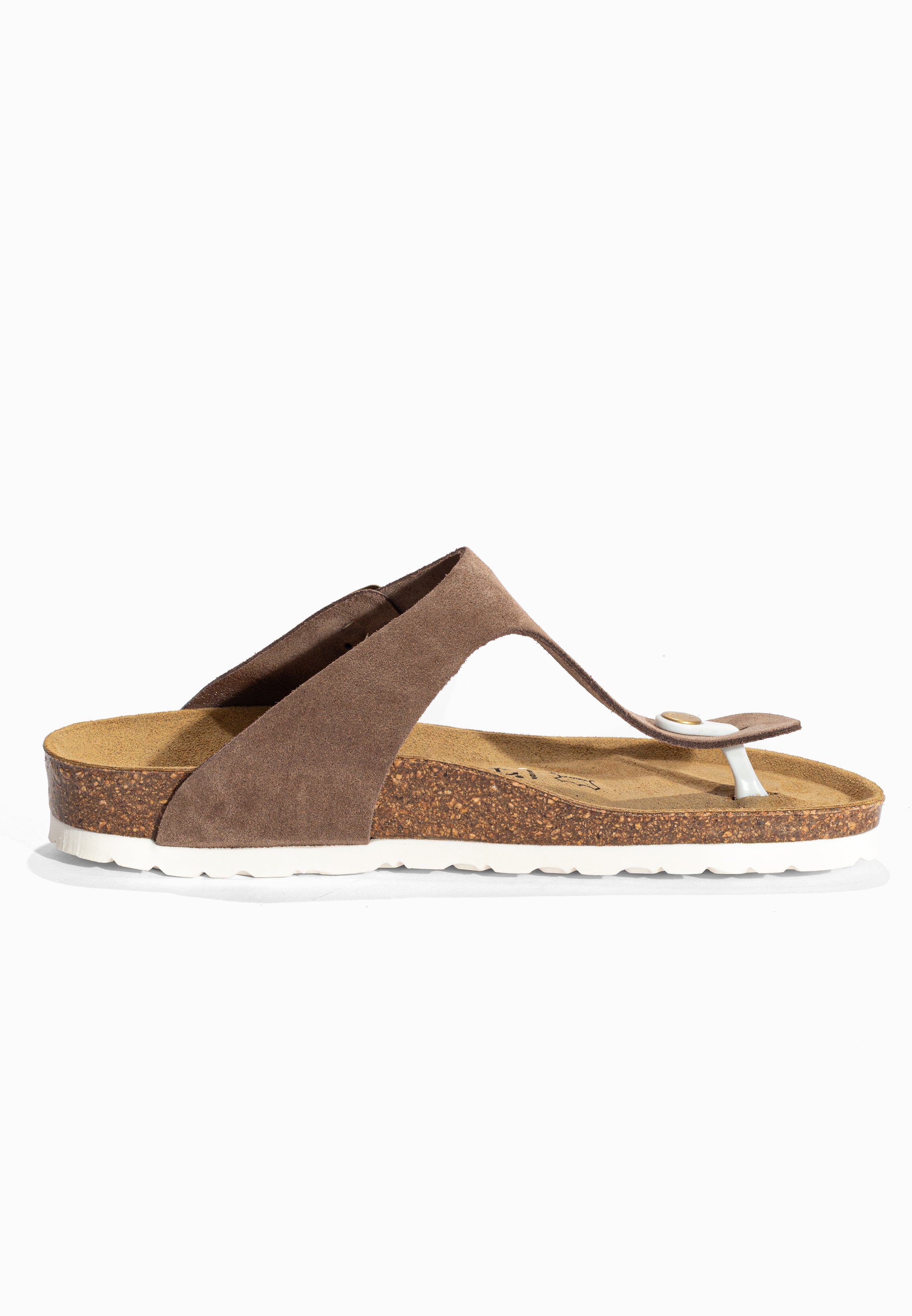 Sandales à Entre-doigts Mercure Taupe en Cuir Suédé Bayton pour Femme