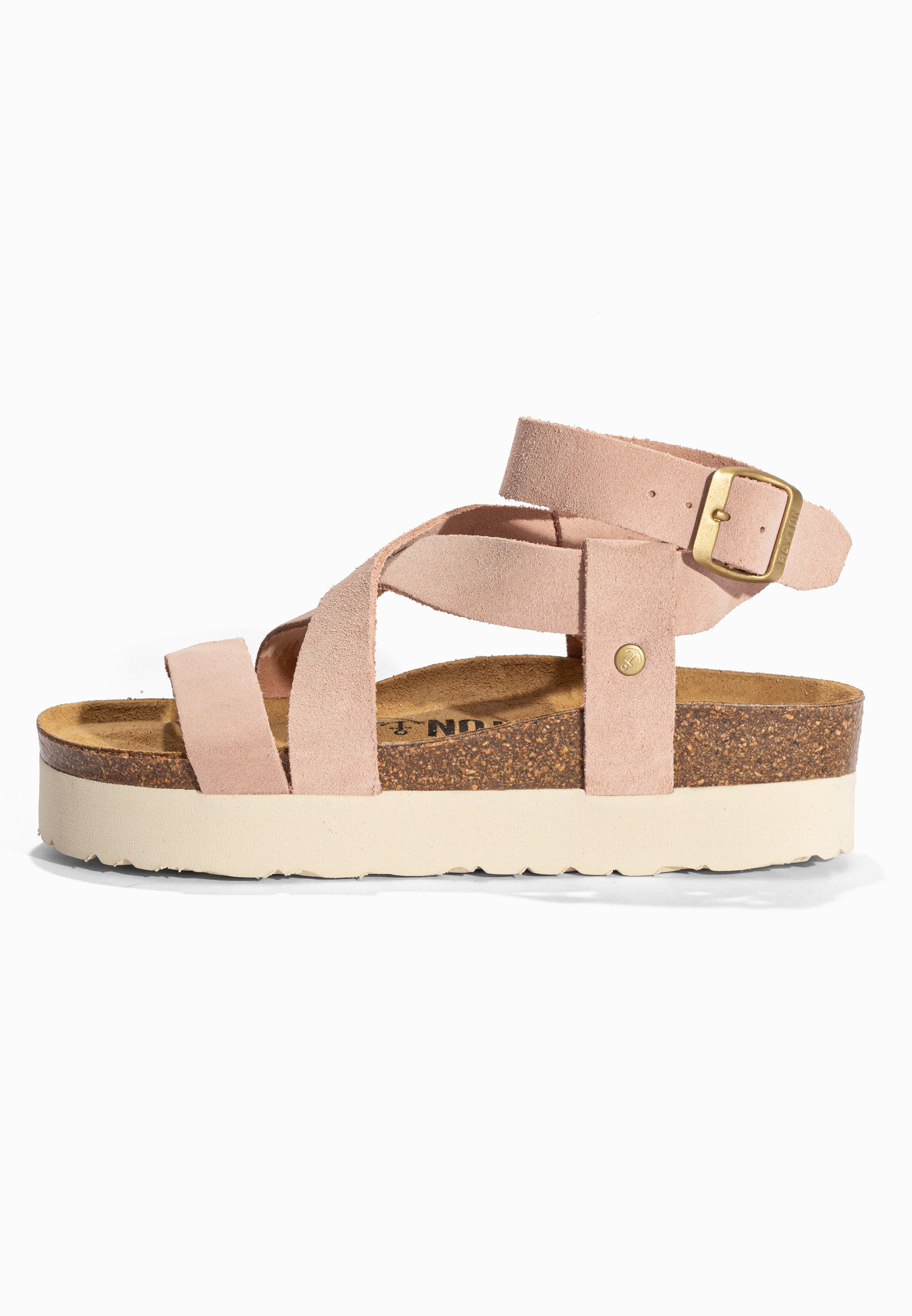Sandales à Plateforme Mykonos Rose en Cuir Suédé Bayton pour Femme