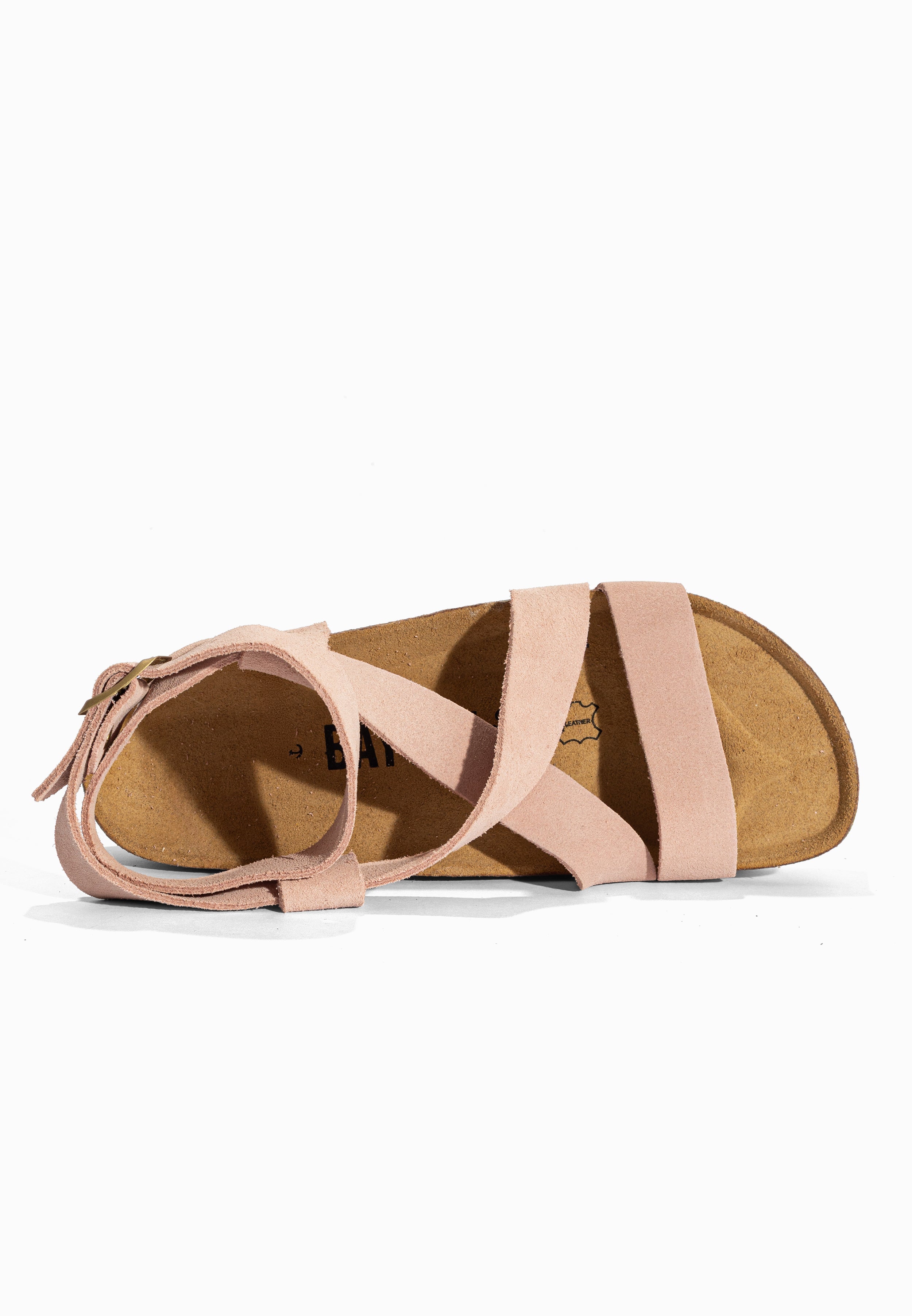 Sandales à Plateforme Mykonos Rose en Cuir Suédé Bayton pour Femme