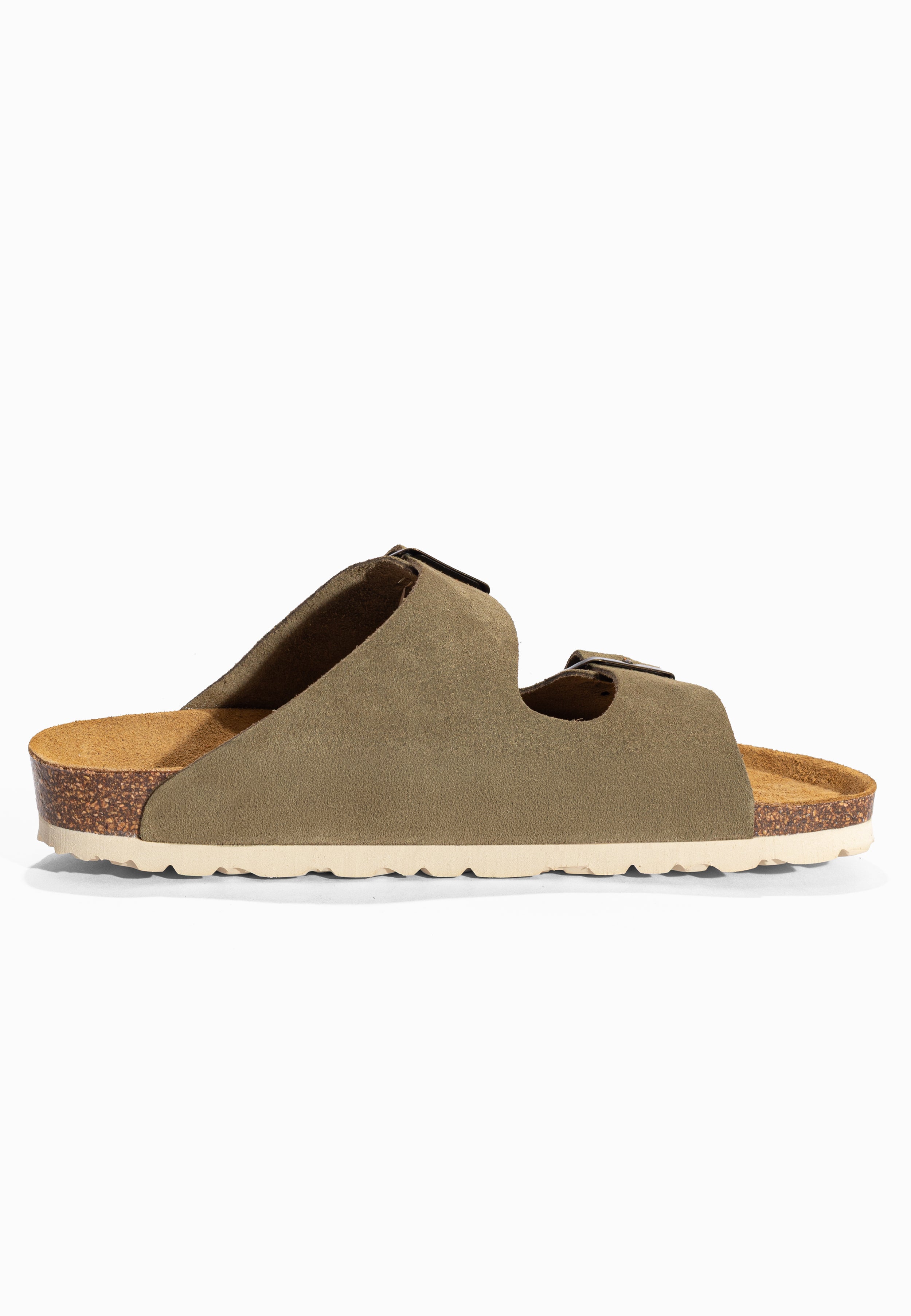 Sandales 2 Brides Atlas Kaki en Cuir Suédé Bayton pour Homme
