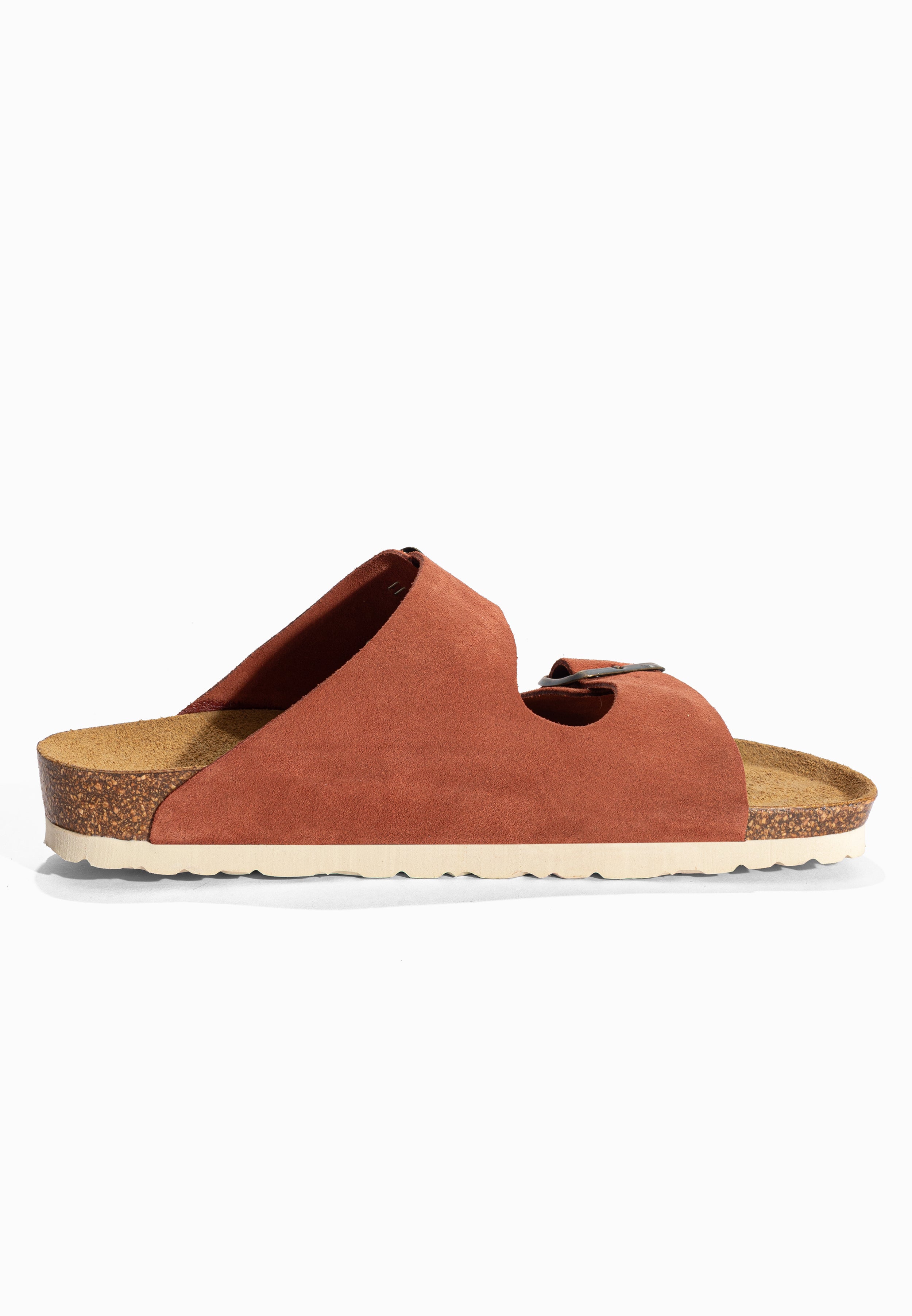 Sandales 2 Brides Atlas Terracotta en Cuir Suédé Bayton pour Homme