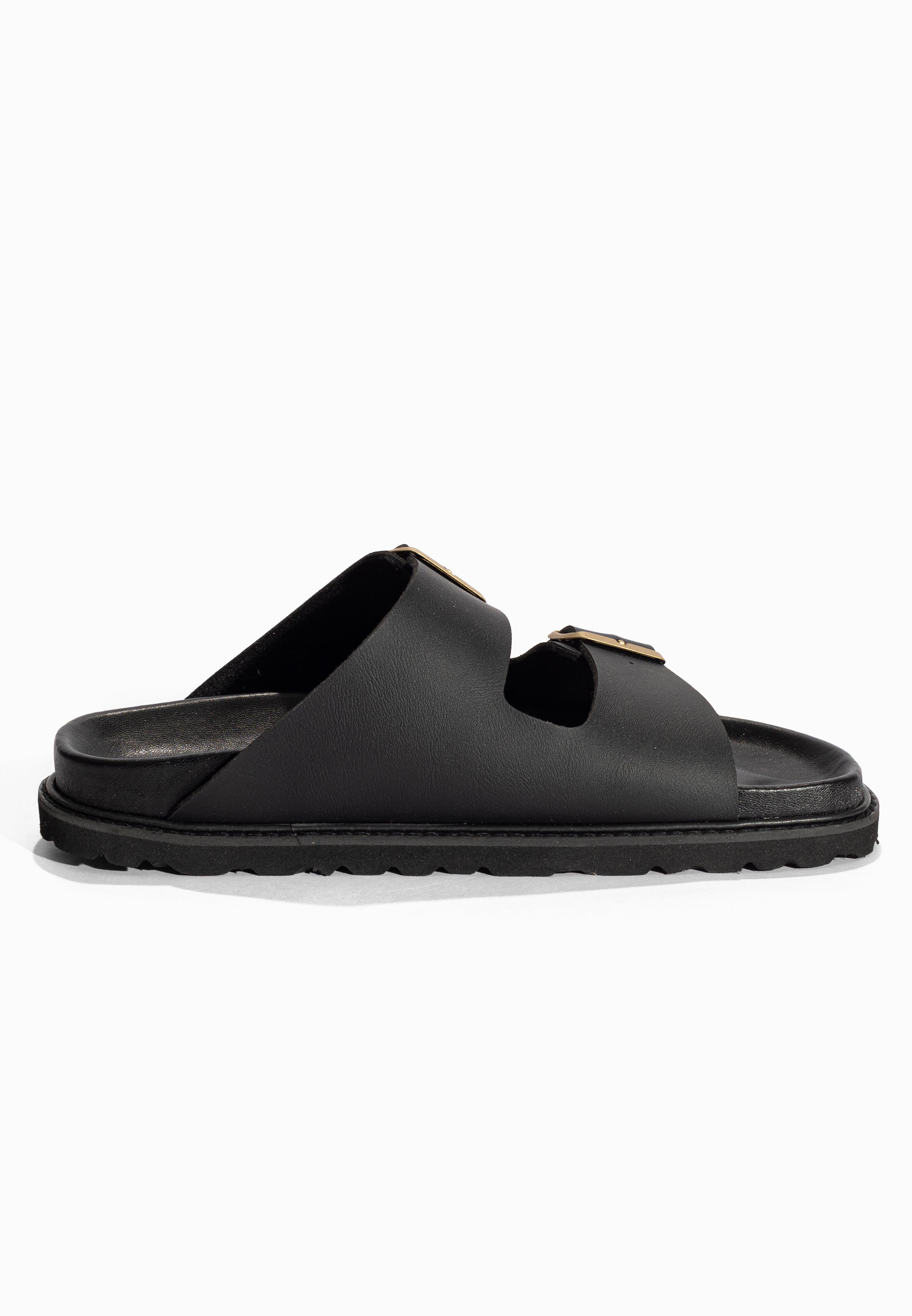 Sandales 2 Brides Atila Noir Bayton pour Femme