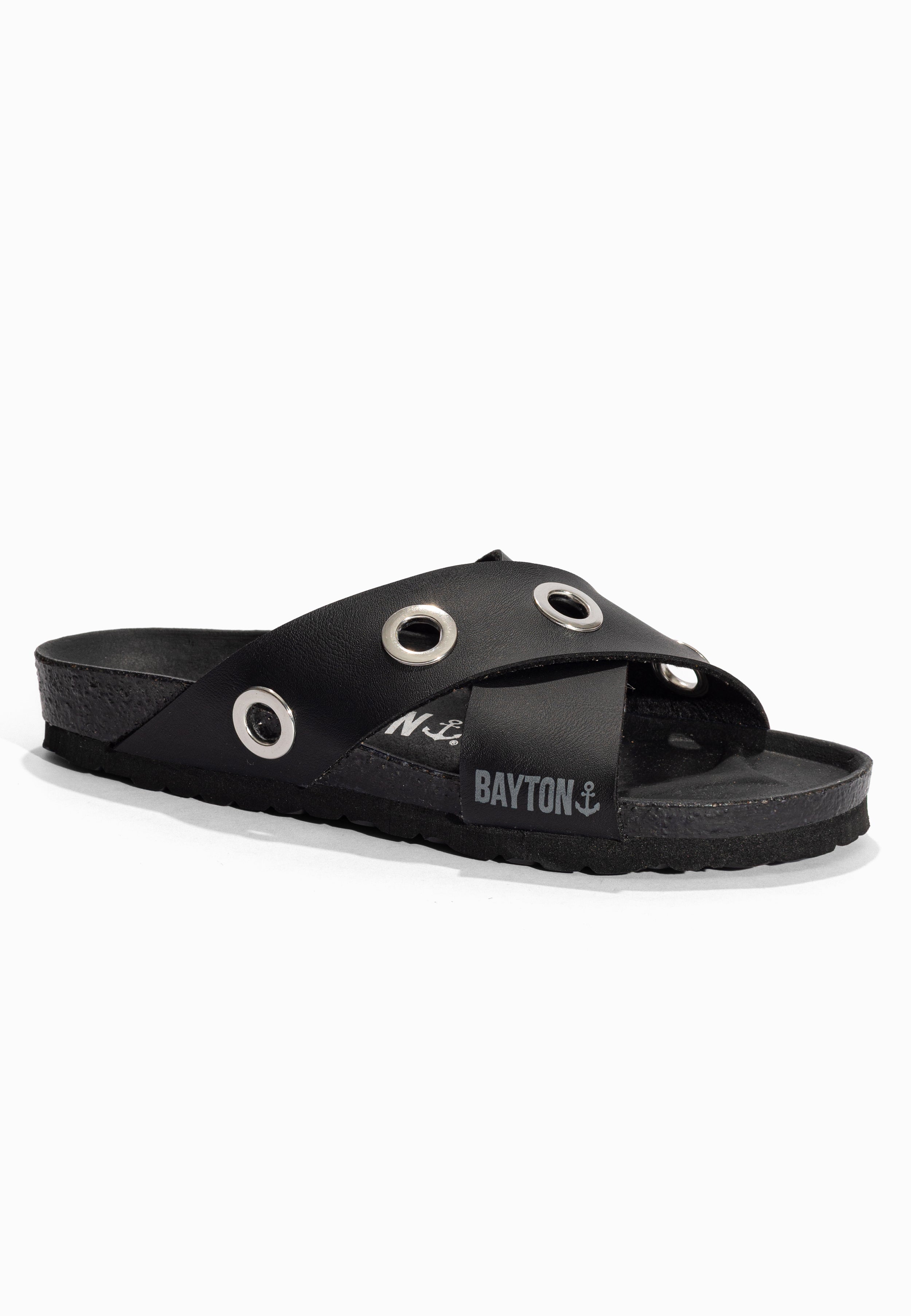 Sandales 2 Brides Burdy Noir Bayton pour Femme
