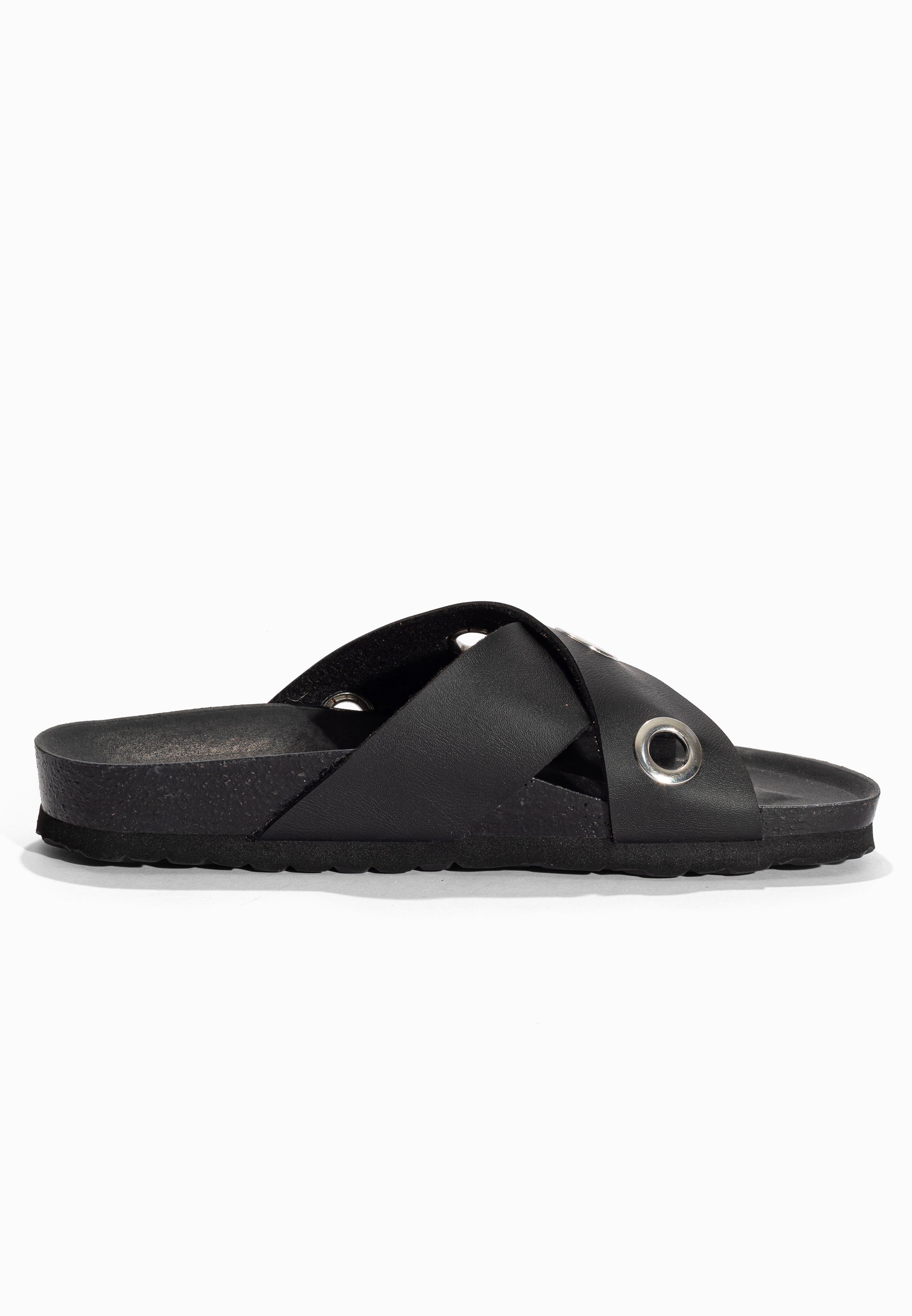 Sandales 2 Brides Burdy Noir Bayton pour Femme