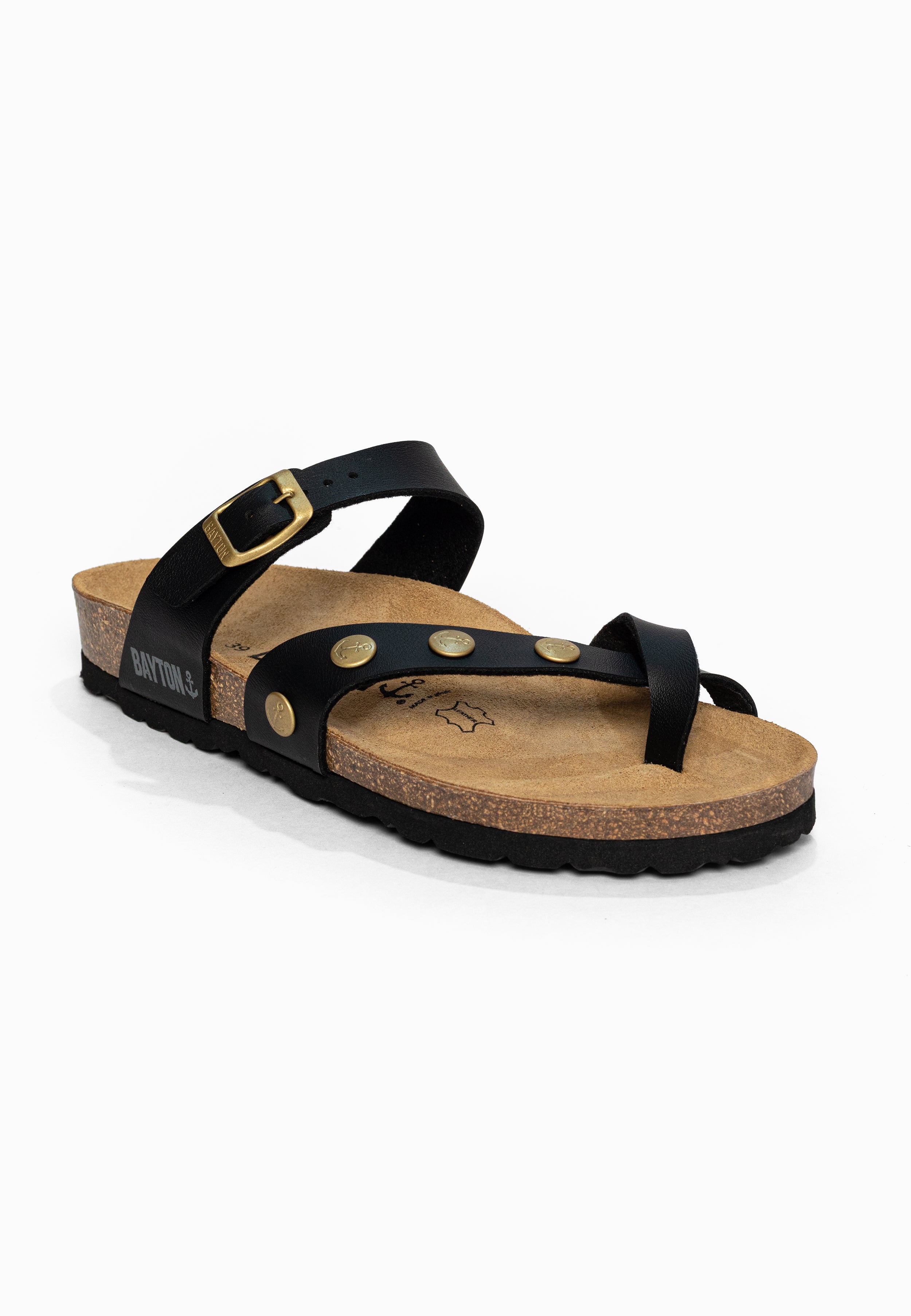 Sandales à Entre-doigts Divine Noir Bayton pour Femme